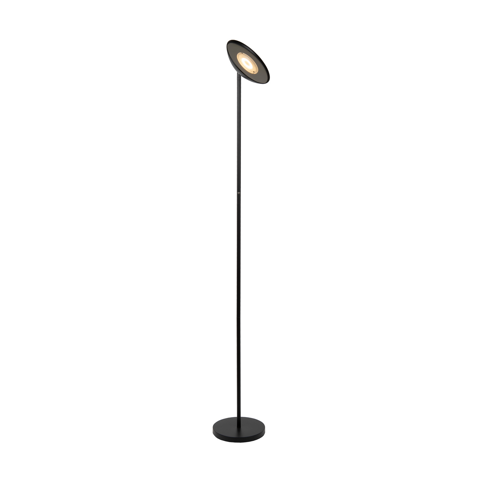 Lámpara de pie LED ZENITH, negra, altura 180 cm, metal, atenuable