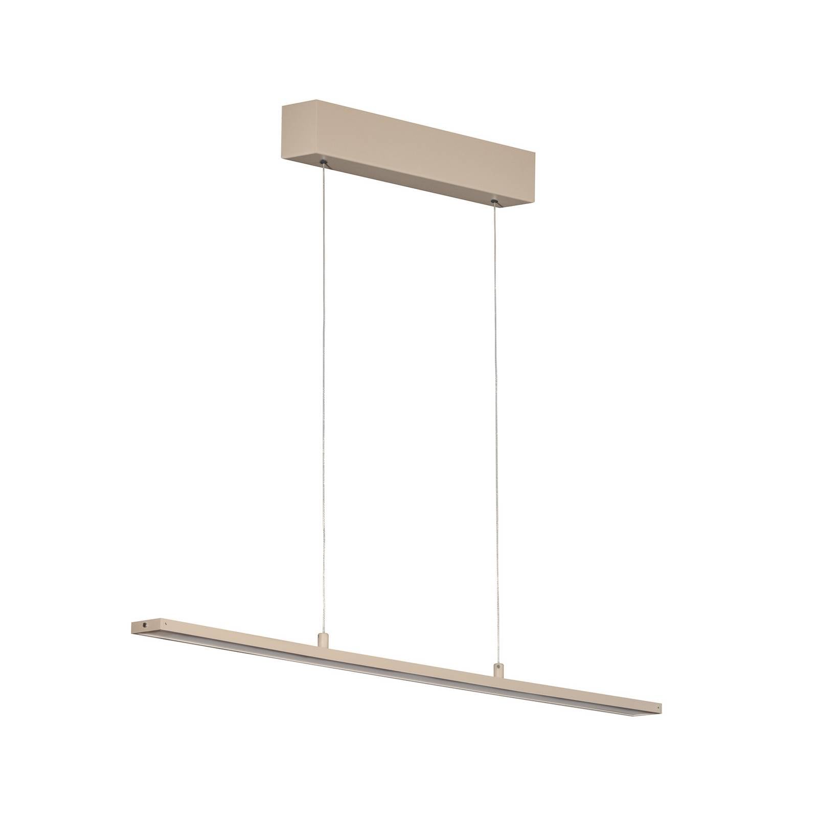 LED-Hängeleuchte Marlo, sand, Länge 90 cm, CCT, Touchdimmer