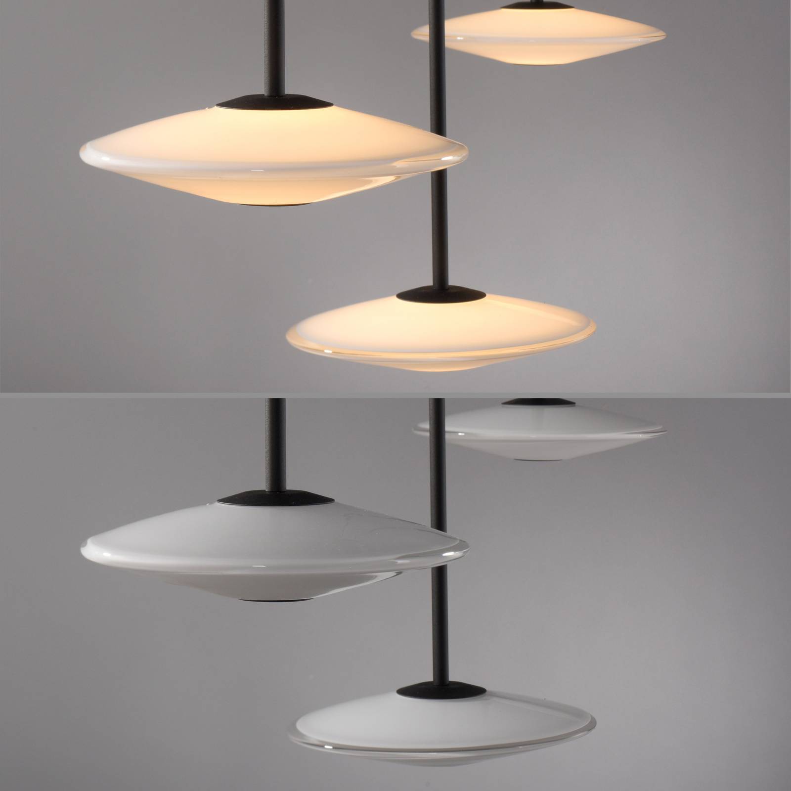 Paul Neuhaus lampa wisząca LED Elipsa, 3-punktowa, biała/czarna