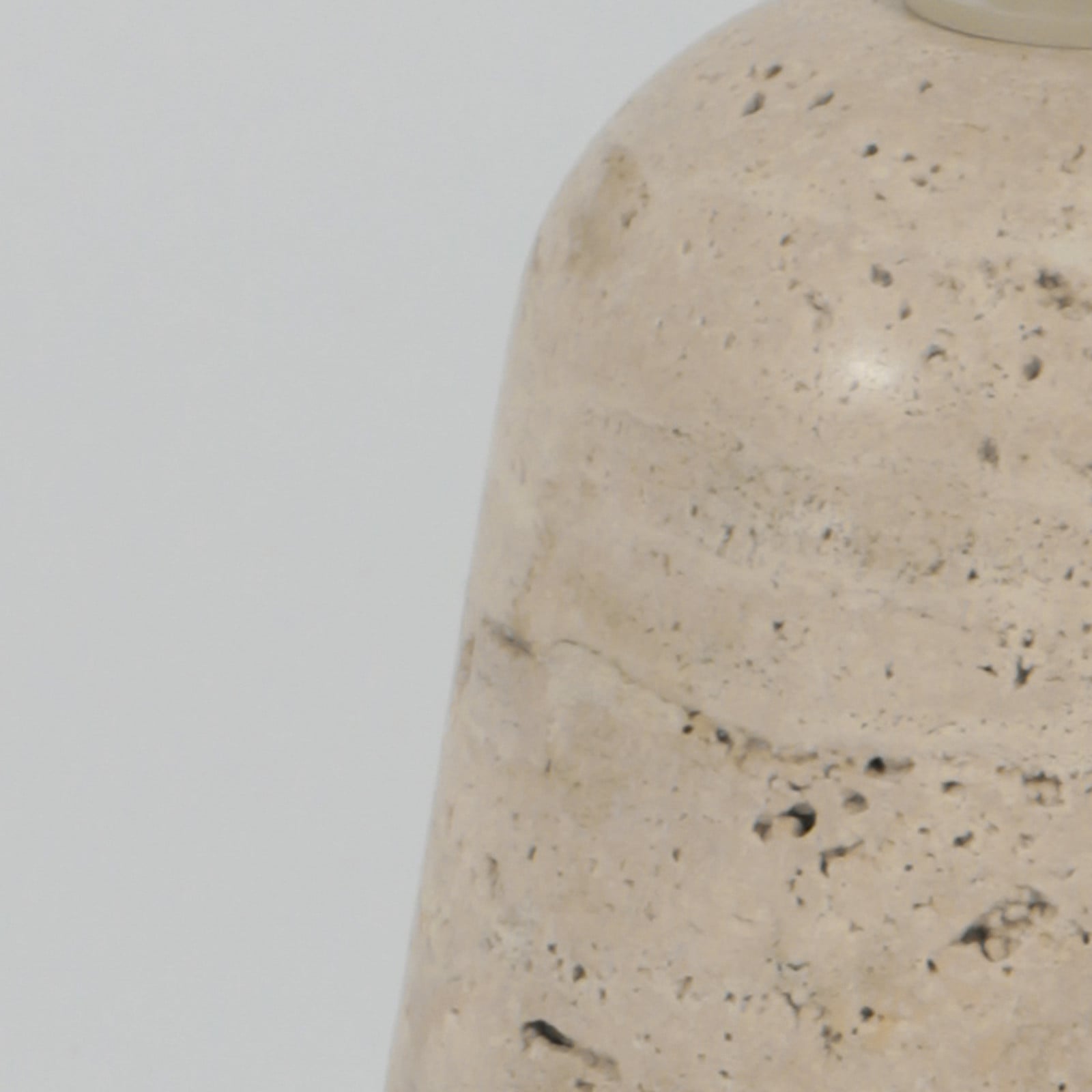 Anne Light Lampa de masă Travino înălțime 34 cm travertin pânză E27 - Camera de zi / sufragerie - crem alb - Marmură