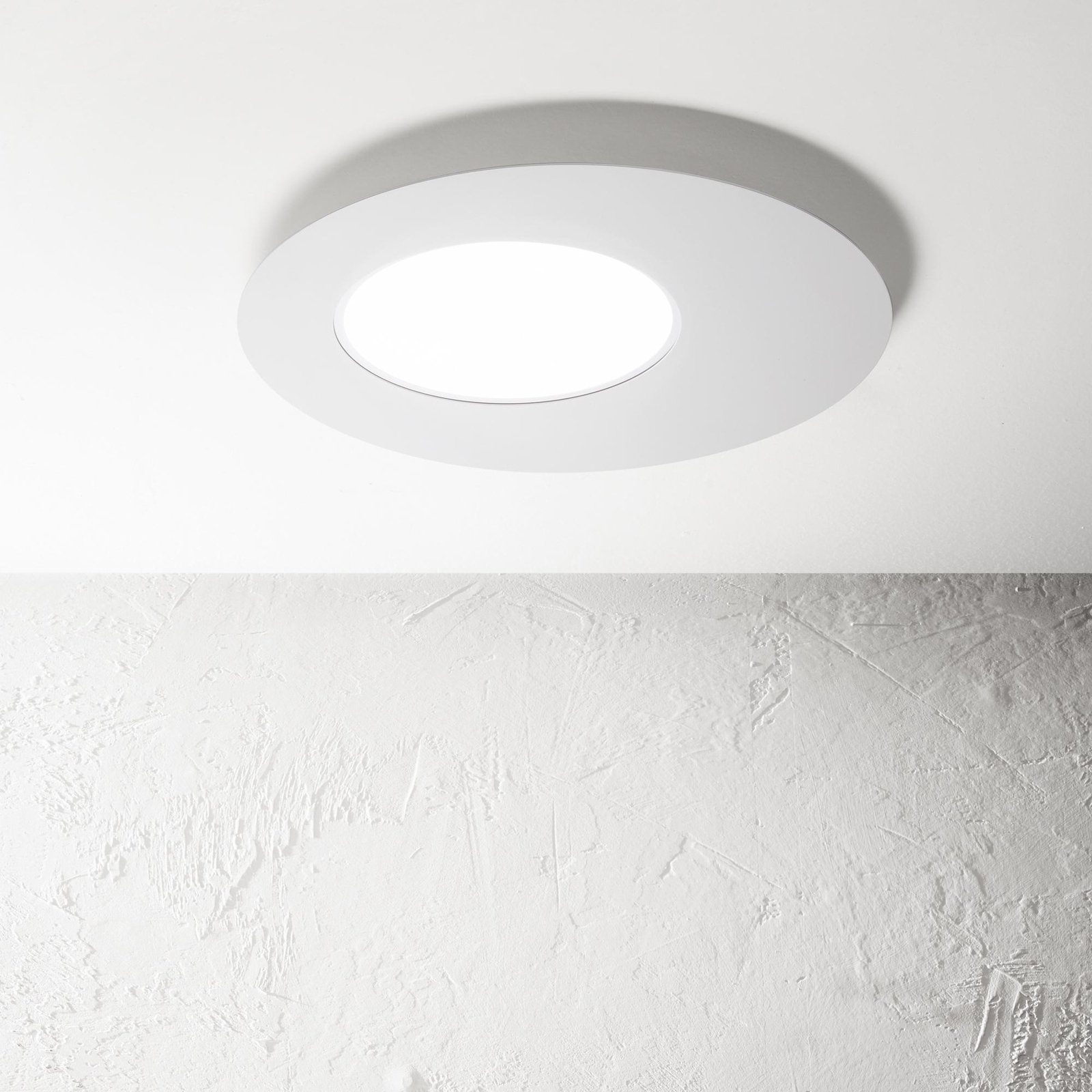 Ideal Lux Candeeiro de teto LED Iride, branco, Ø 50 cm, metal