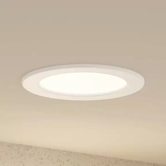 Lampenwelt Prios LED-Einbaulampe Cadance, weiß, 17 cm, dimmbar