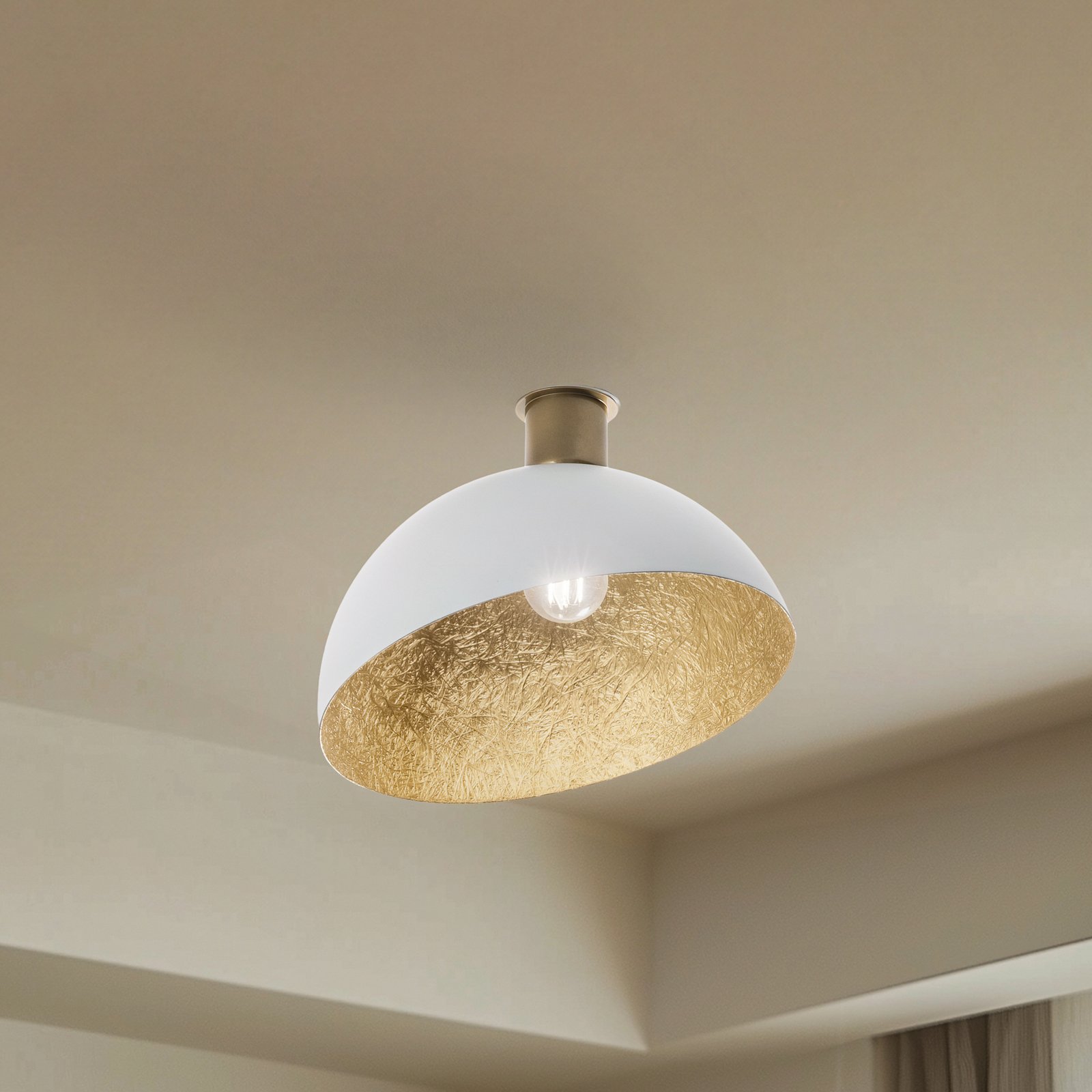 Plafoniera Sfera, Ø 35 cm, bianco/oro