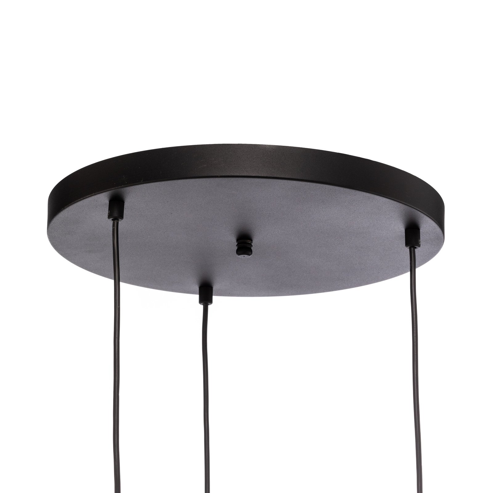 Hanglamp Vatoz 6142 3-lamps Rondell zwart opaalglas