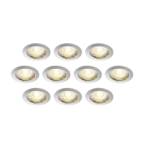 ELC Dakarra Einbau-Downlight 10er-Set, GU10 nickel