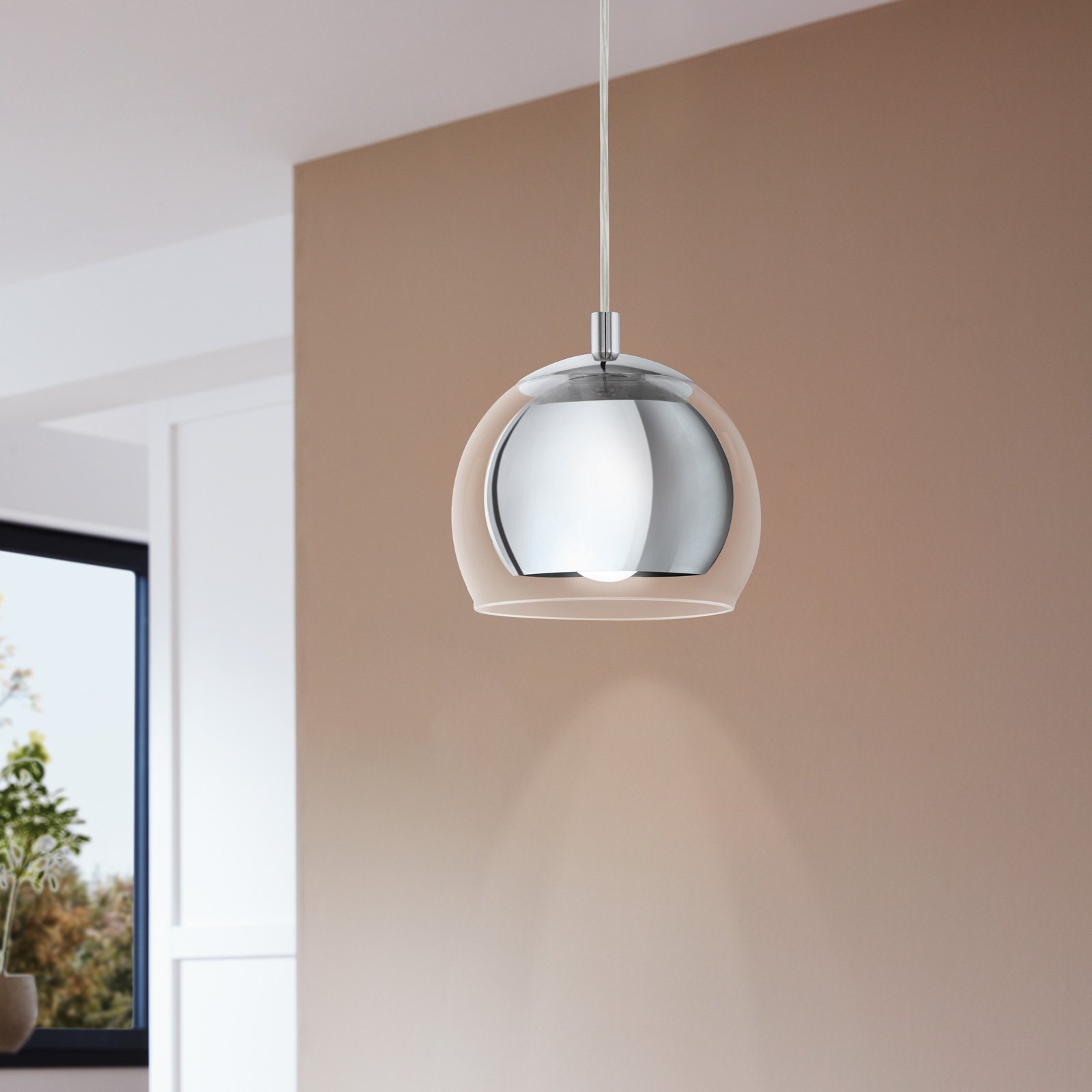 Hanglamp Rocamar 1-lamp in chroom