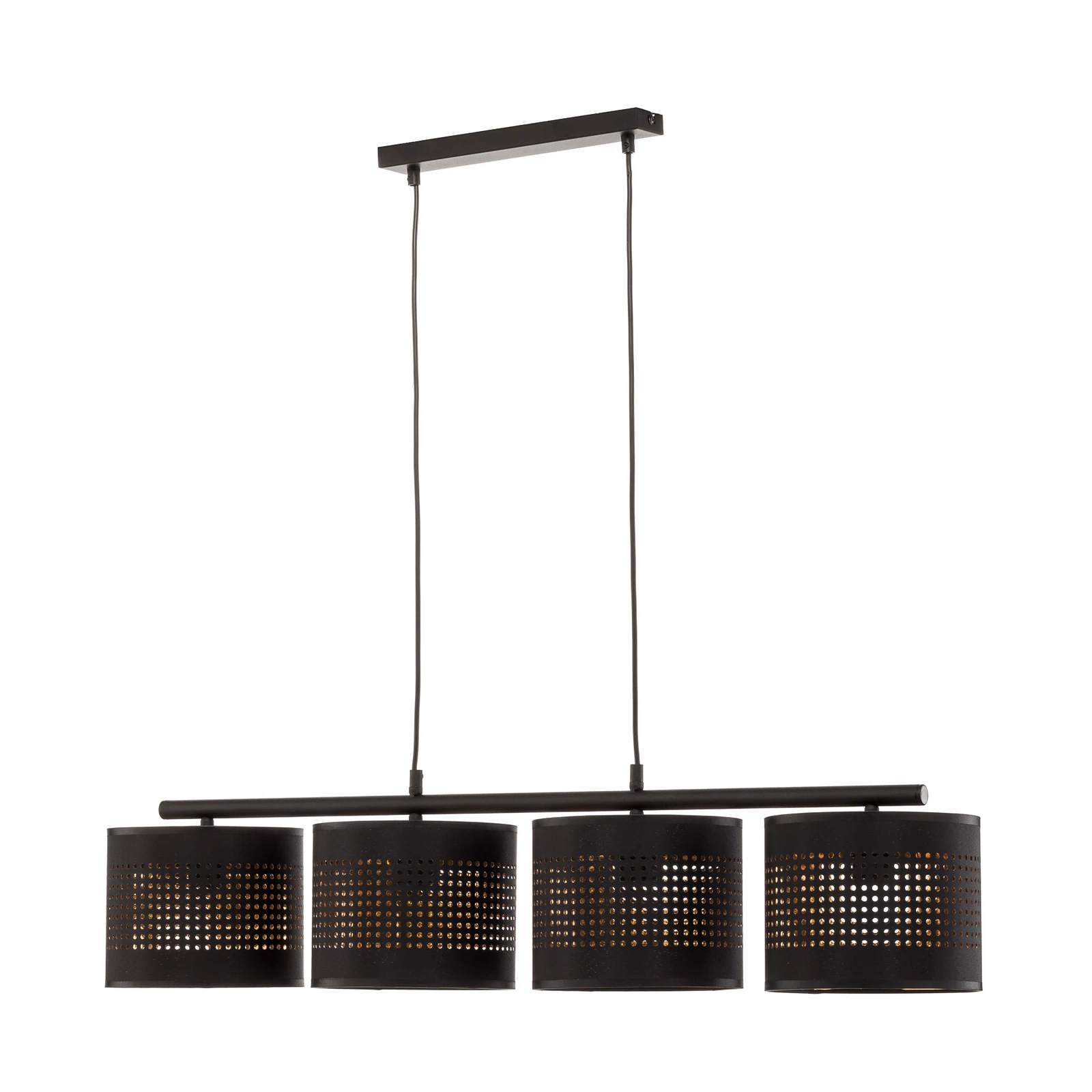 Hanglamp Tago, 4-lamps, zwart/goud