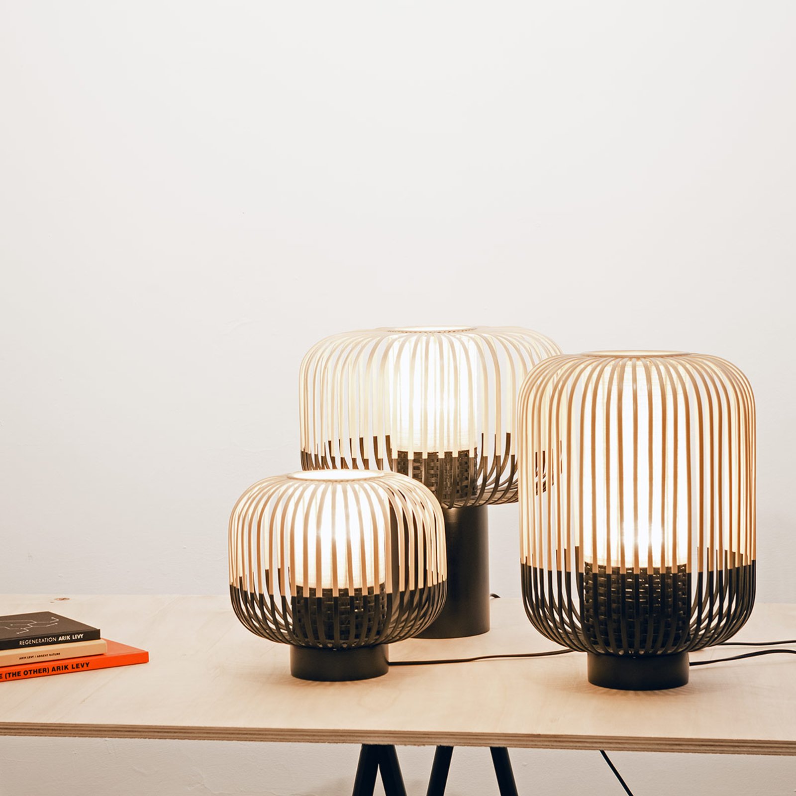 Bamboo Tischleuchte M Black - Forestier