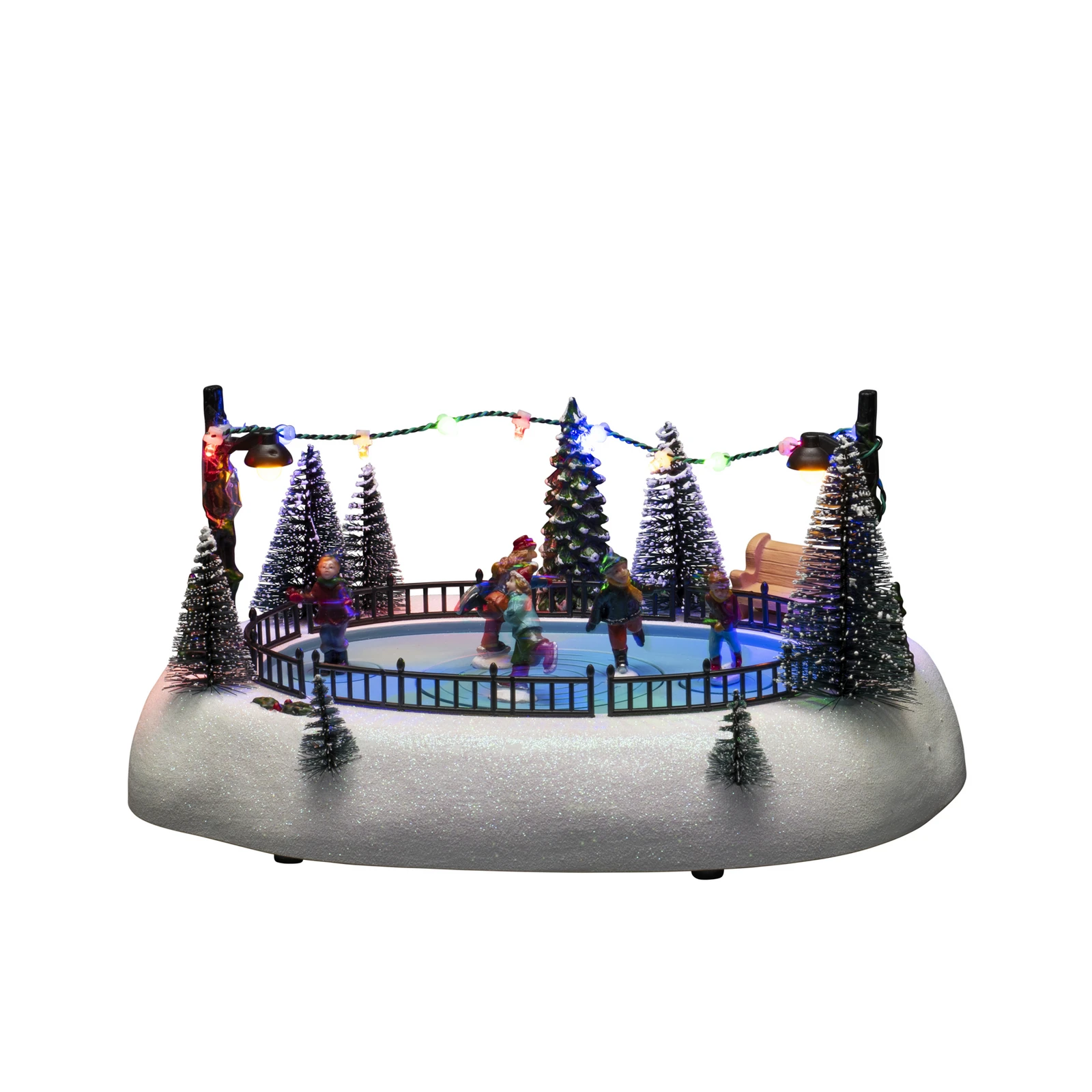 Lampe déco LED Patinoire musique, pile USB