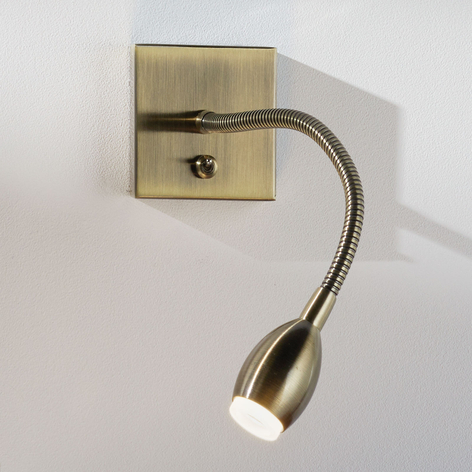 Schmale LED-Wandleuchte PILAR m. Flexarm, altmess