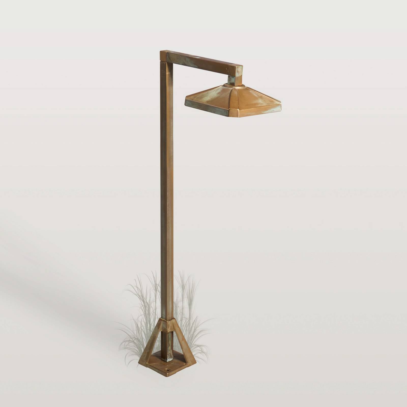 Słupek oświetleniowy LED Aura Frame, 50 x 19,5 cm, mosiądz postarzany