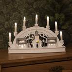 Houses LED candle arch, 7-bulb, white