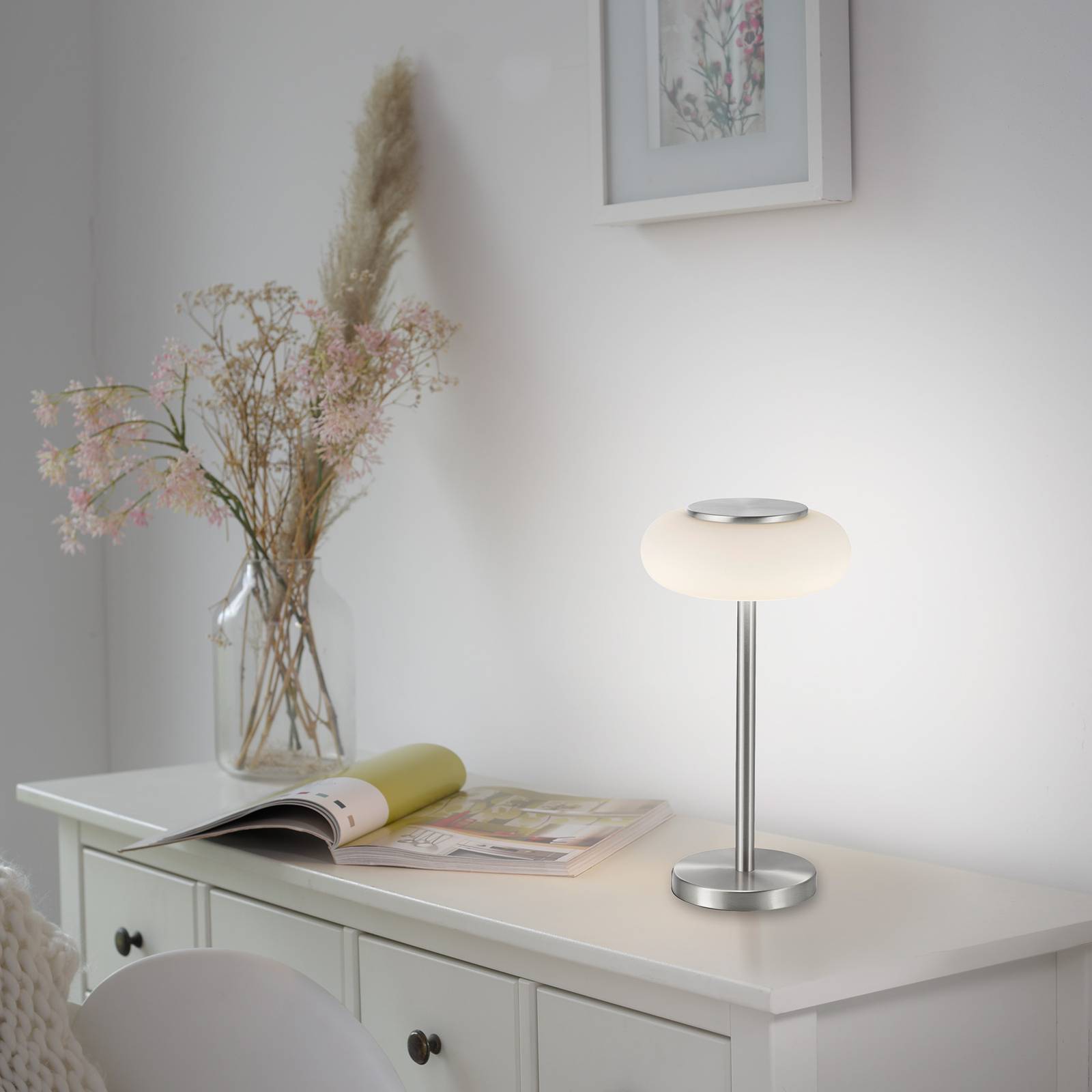 Image of Q-Smart-Home Paul Neuhaus Q-ETIENNE lampe à poser LED, acier 4012248365144