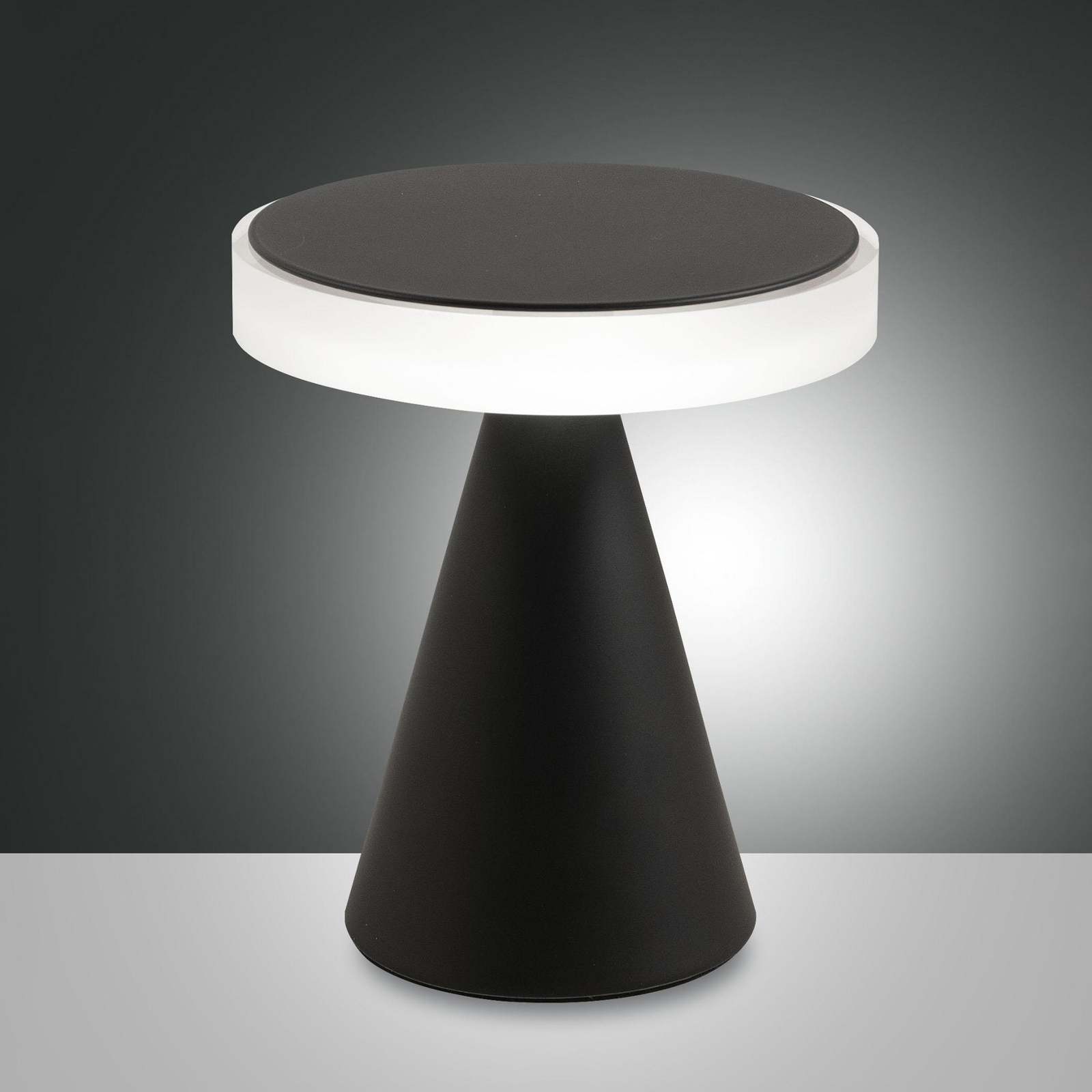 Lampe de table LED Neutra, hauteur 27 cm, noir, variateur tactile
