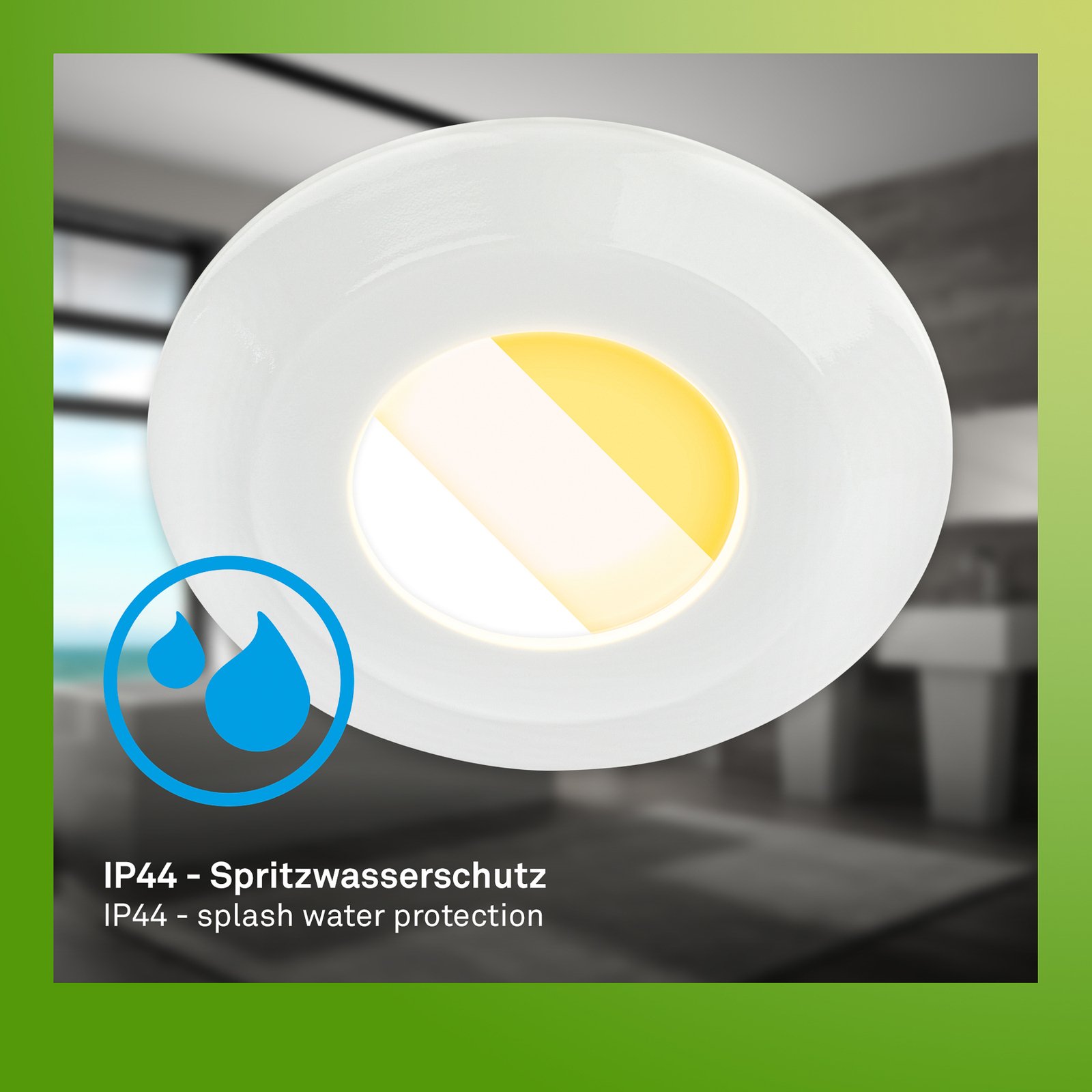 LED-Einbauleuchte Klira, weiß, Ø 9cm, IP44, dimmbar, 3er