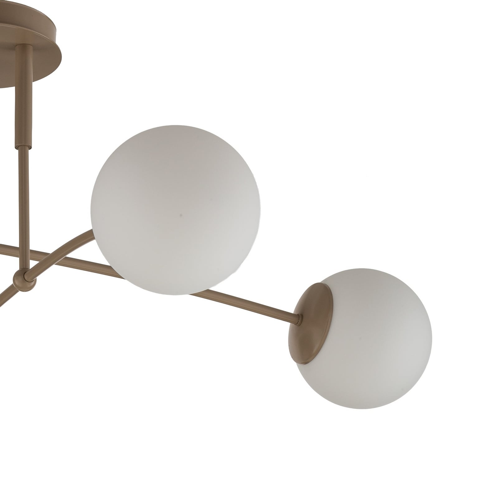 Pregos ceiling light, beige, Ø 60 cm, 4-bulb, metal/glass