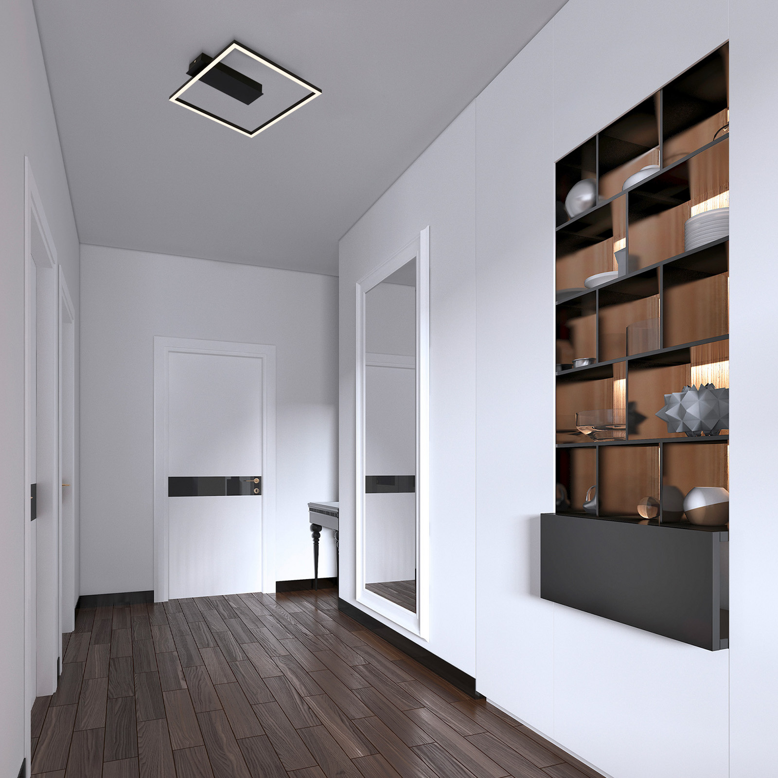 Briloner Plafonieră LED 3771 formă de ramă negru - Camera de zi / sufragerie - modern - Metal