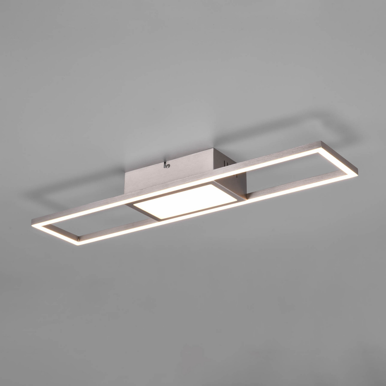 Reality Leuchten Rigido plafonieră LED telecomandă CCT nichel - Camera de zi / sufragerie - modern - nichel mat - Metal