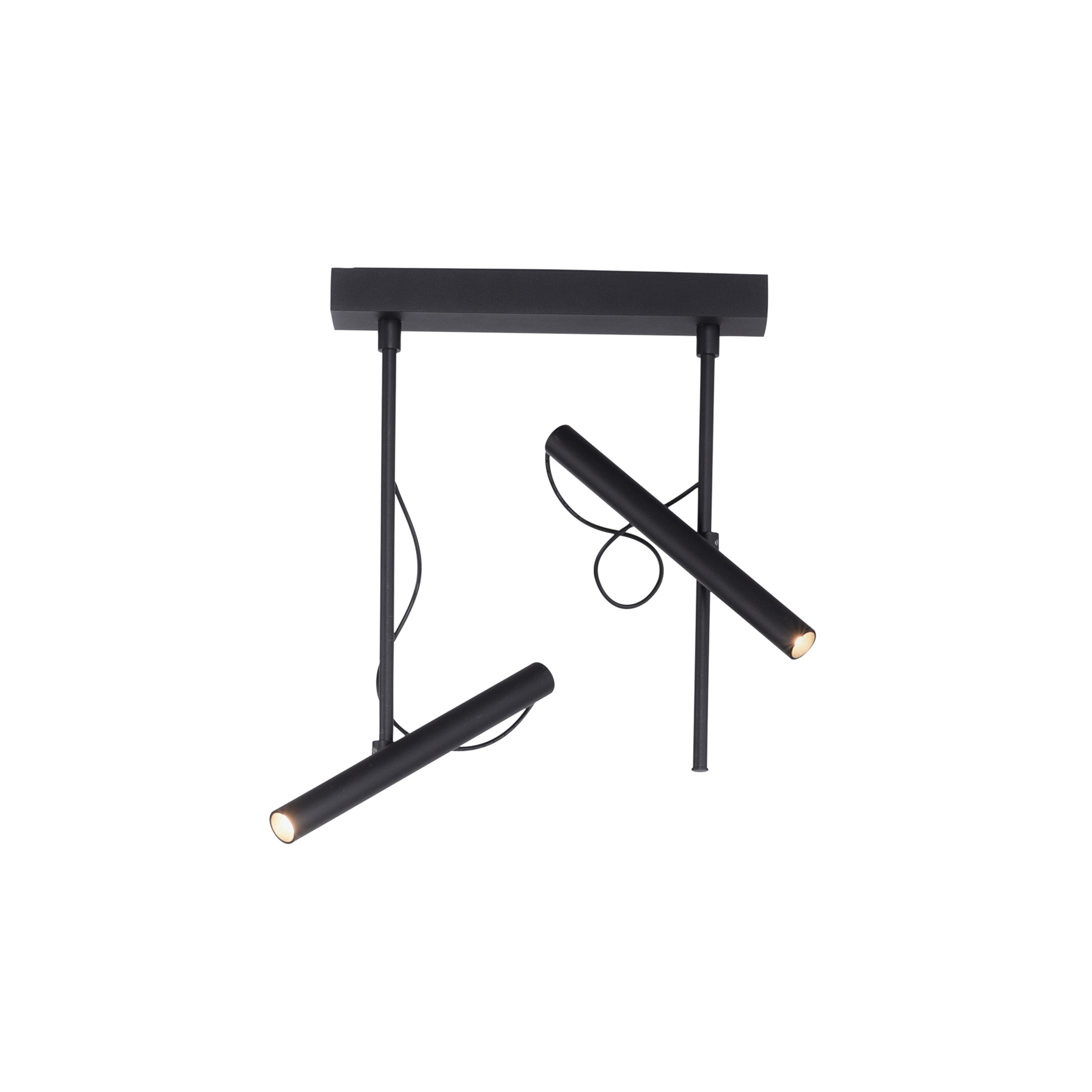 Plafonnier LED Tutua, à 2 lampes, noir - PURE