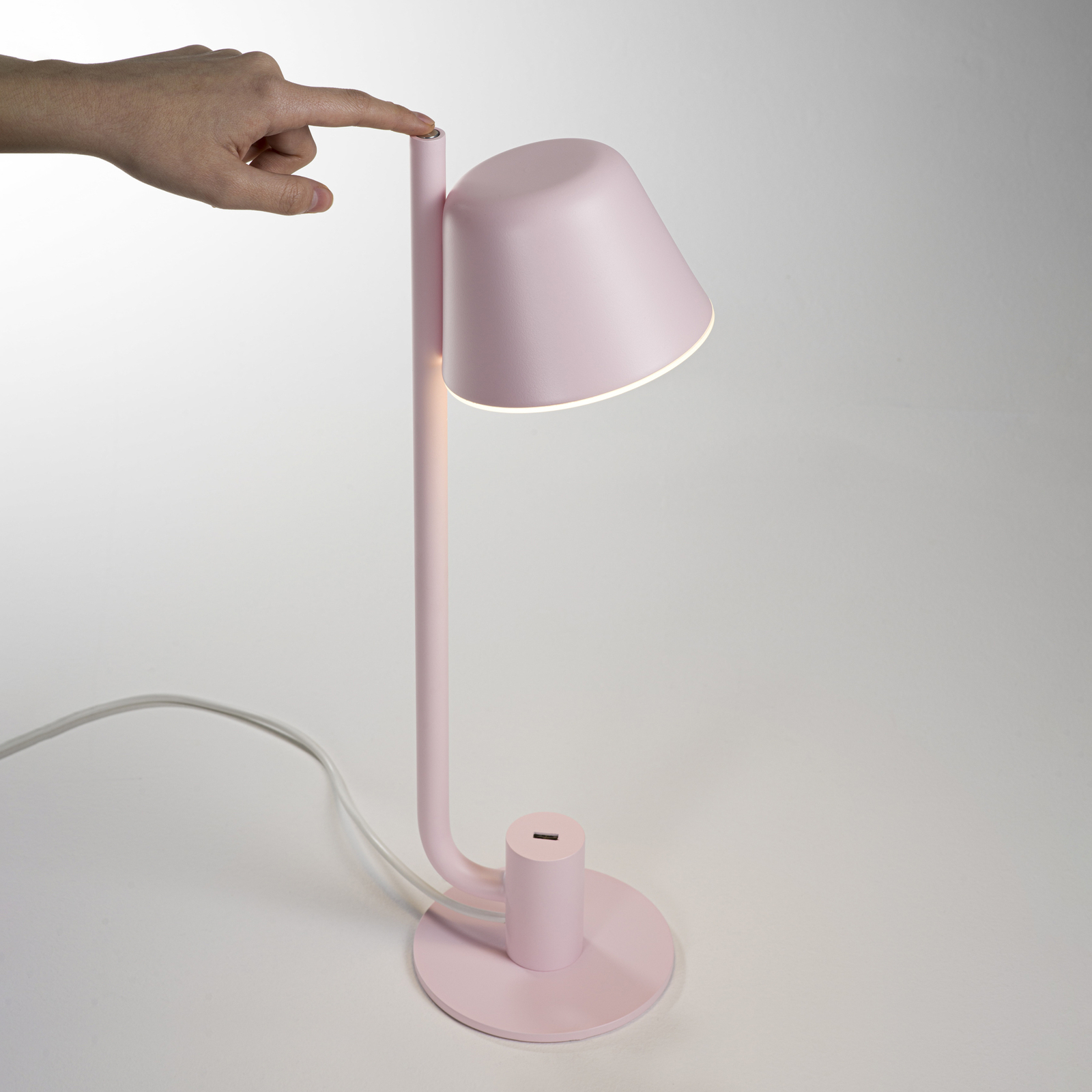 Prandina Bima T1 USB LED-bordlampe, rosa