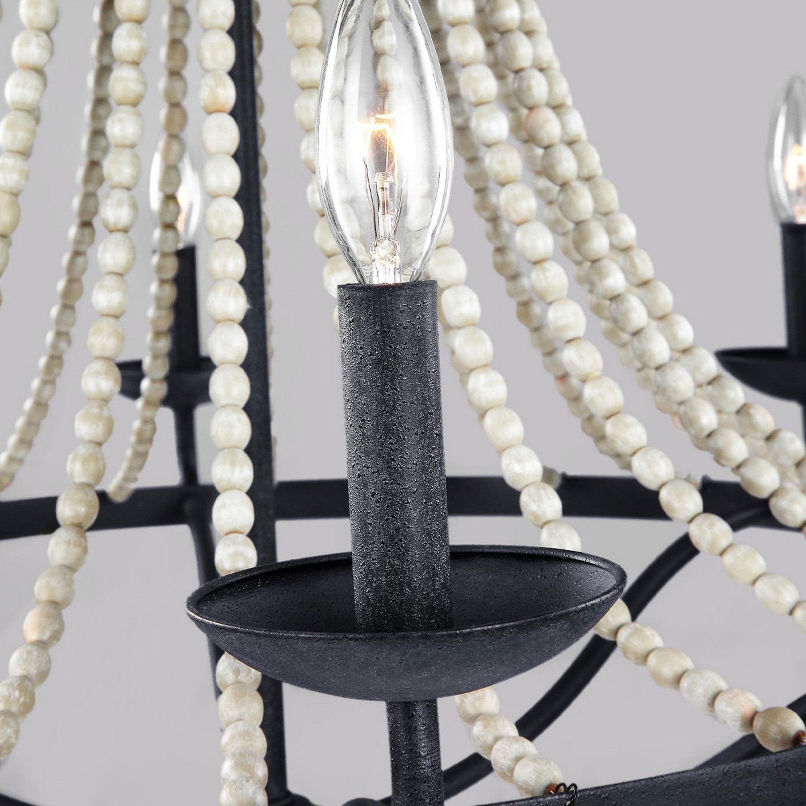 FEISS Nori candelabru 6 becuri - Camera de zi / sufragerie - Antichitate - zinc antichizat gri - Metal