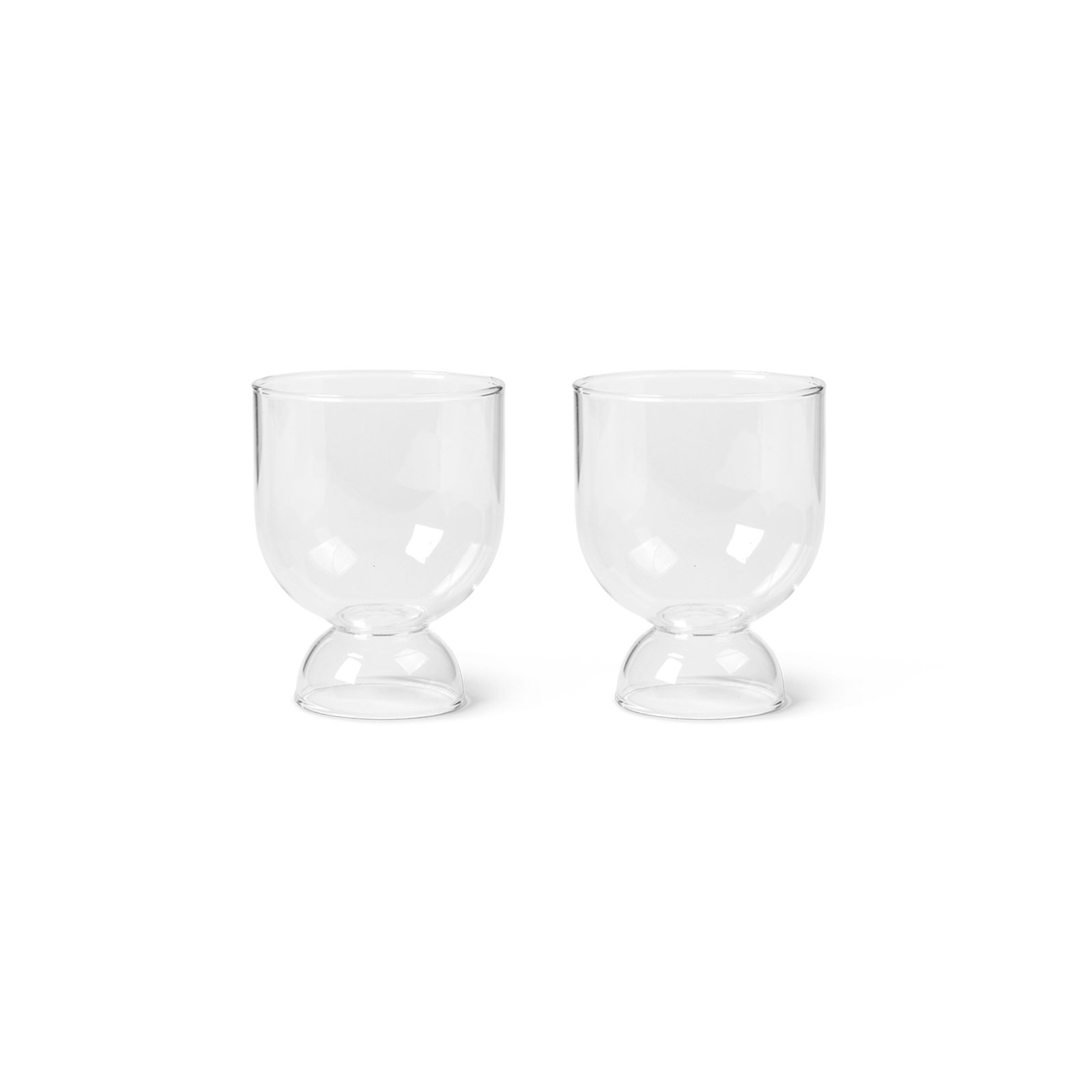 ferm LIVING destilirana čaša, 250 ml, prozirna, Ø 7,7 cm, čaša, set od 2