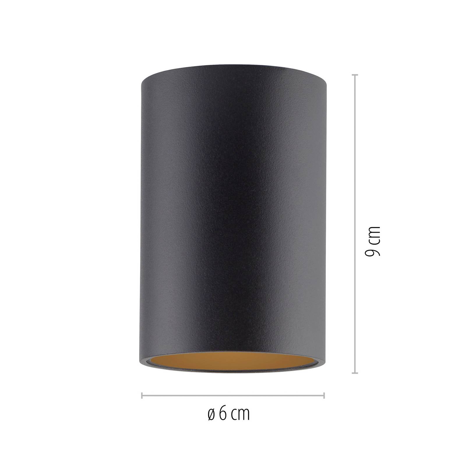 PURE LED-Bad-Deckenlampe Point, schwarz Ø 6 cm, Metall, IP44 günstig online kaufen