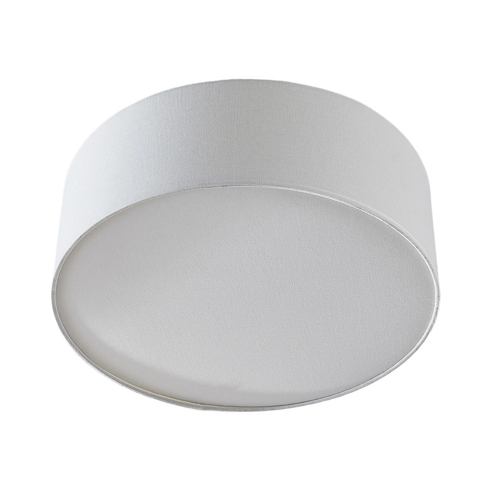 Plafón Lindby Mariat, blanco, lino, Ø 45 cm, E27