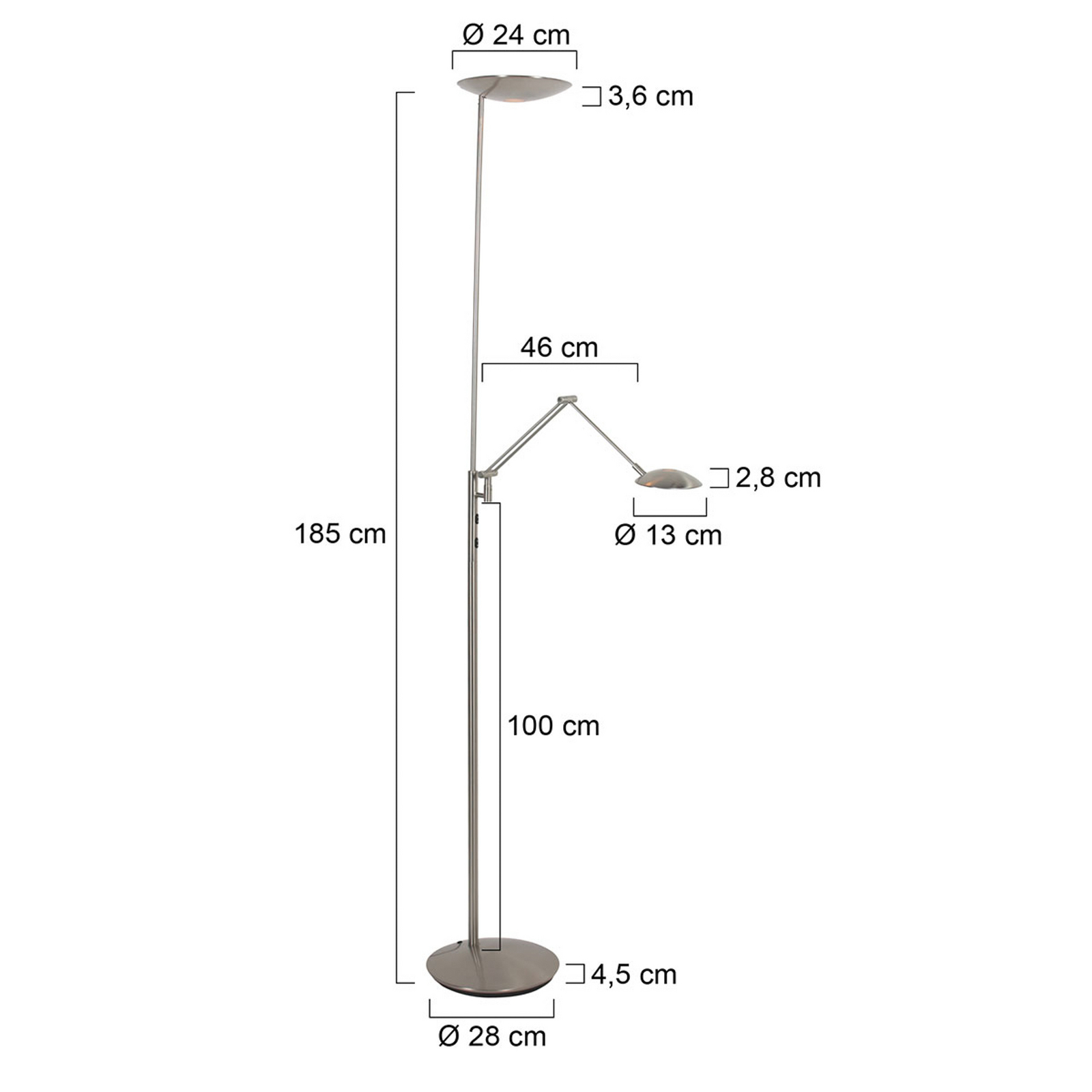 Lampa LED oświetlająca sufit Daphne 2 + – lampka do czytania, stal, CCT, zdalne Lampa LED oświetlająca sufit Daphne 2 + – lampka do czytania, stal, CCT, zdalne