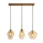 Lindby Ekkis hanging light 3-bulb, long amber