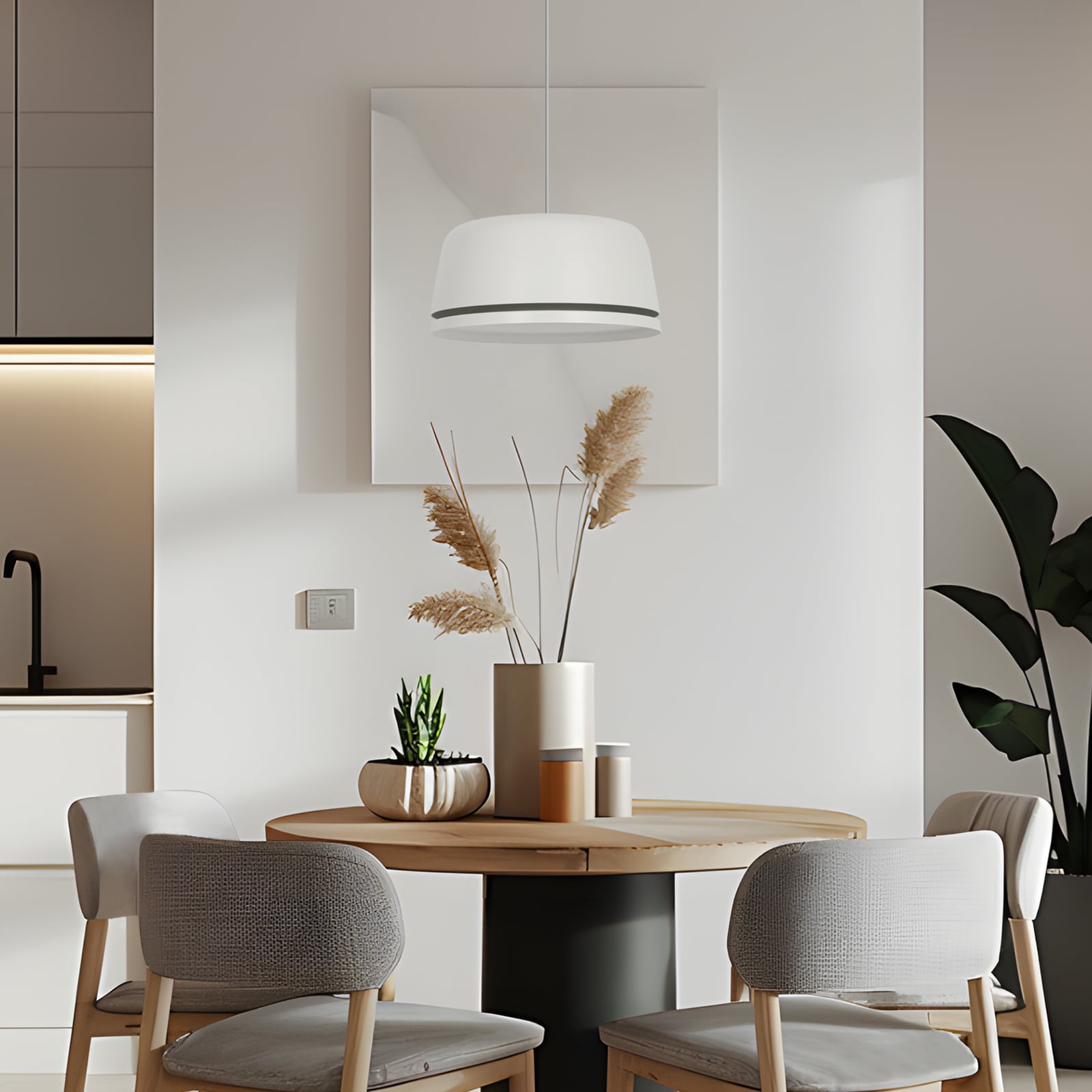 Peaks LED-hengelampe, hvit, Ø 35 cm, dimbar, aluminium - Nola