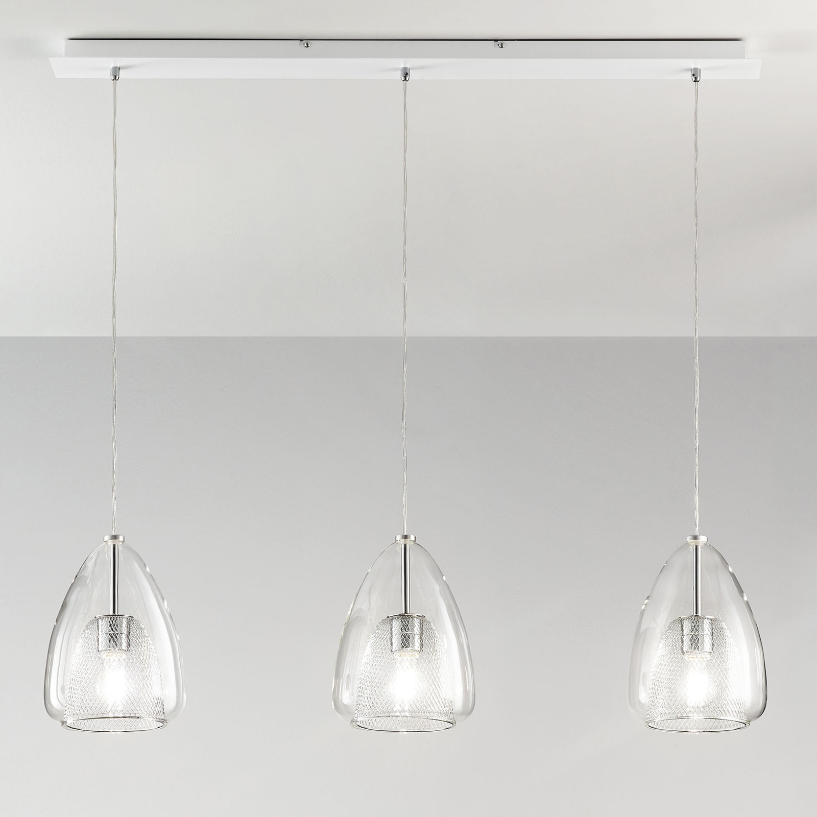 Hanglamp Britton, 3-lamps, transparant