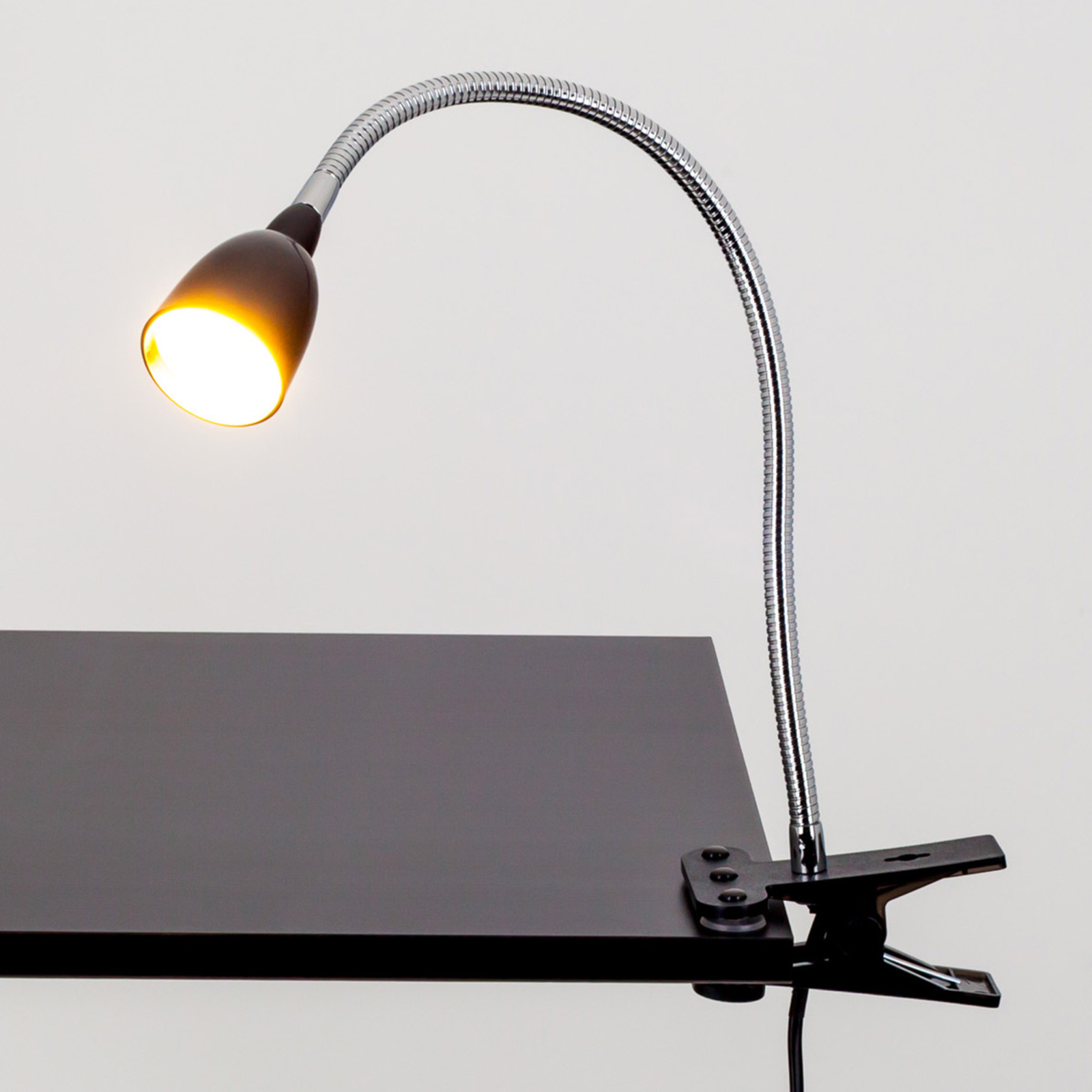 Rabea - lampa zaciskowa LED w czerni