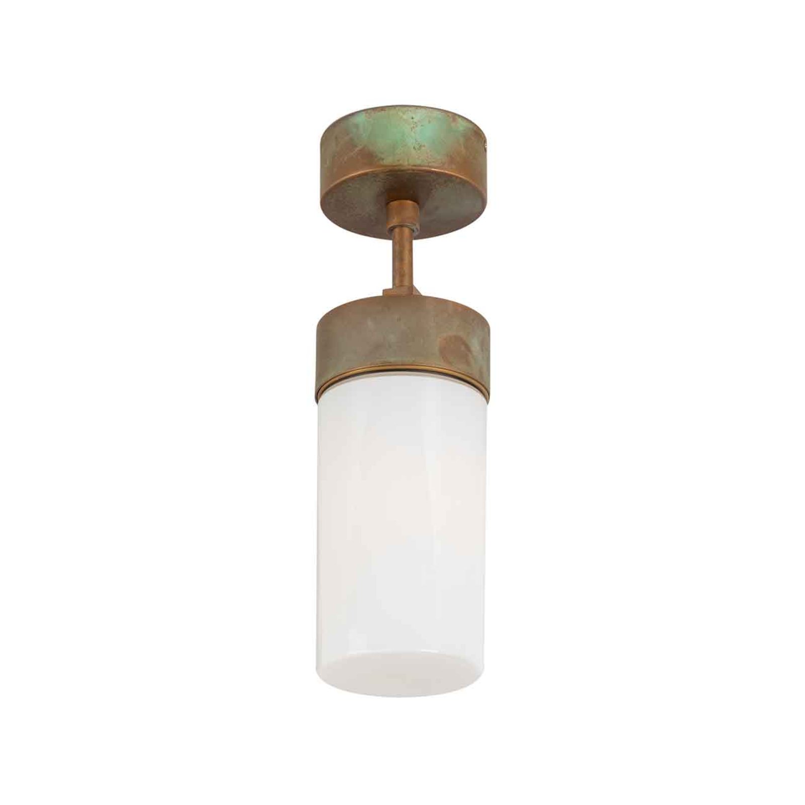 Moretti Silindar 3357 taklampe, antikk messing/opal - Bronse / messing