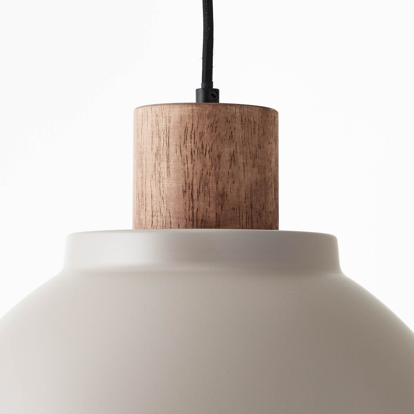 Závěsné světlo Erena s dřevěným detailem taupe