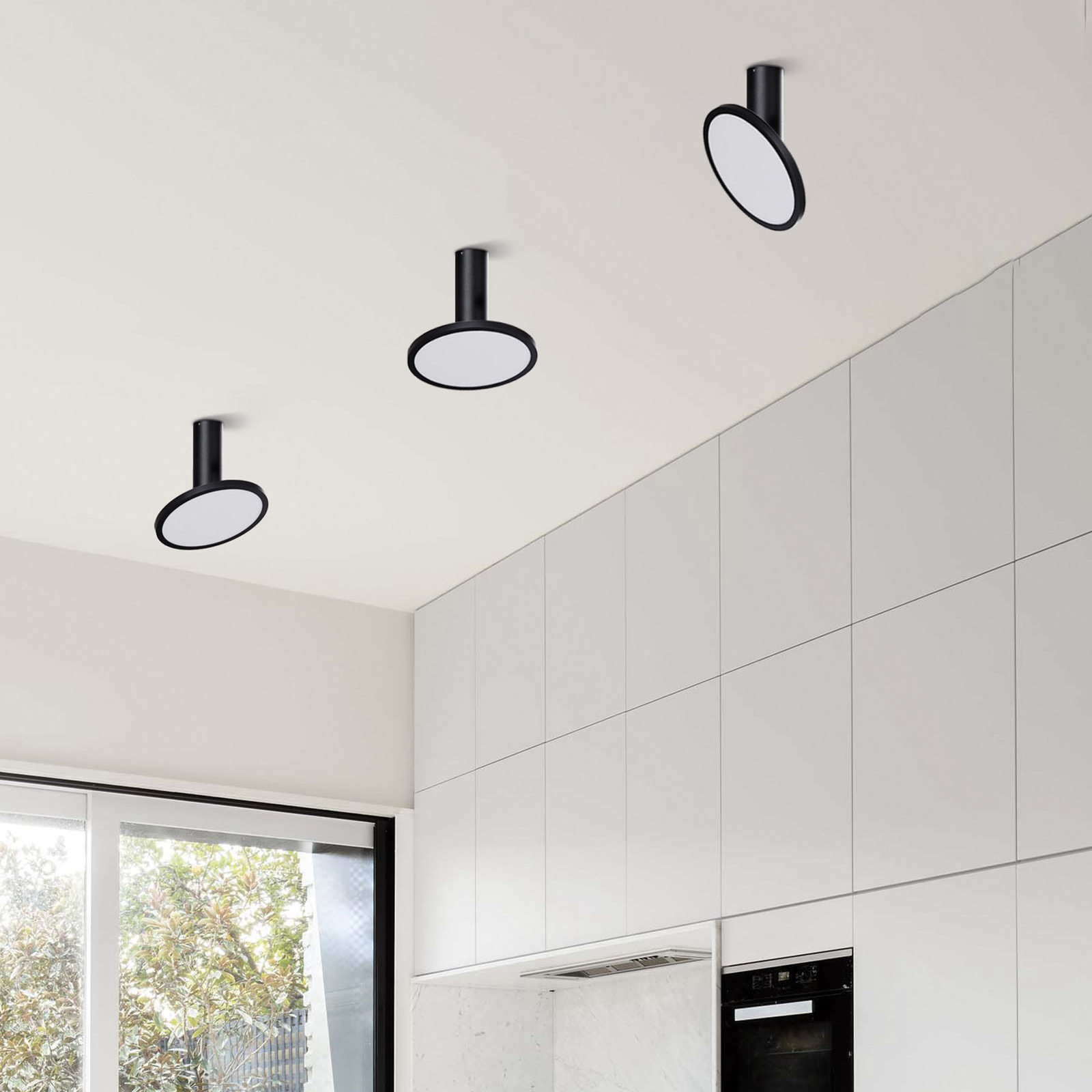 LED ceiling light Morgan, movable, black
