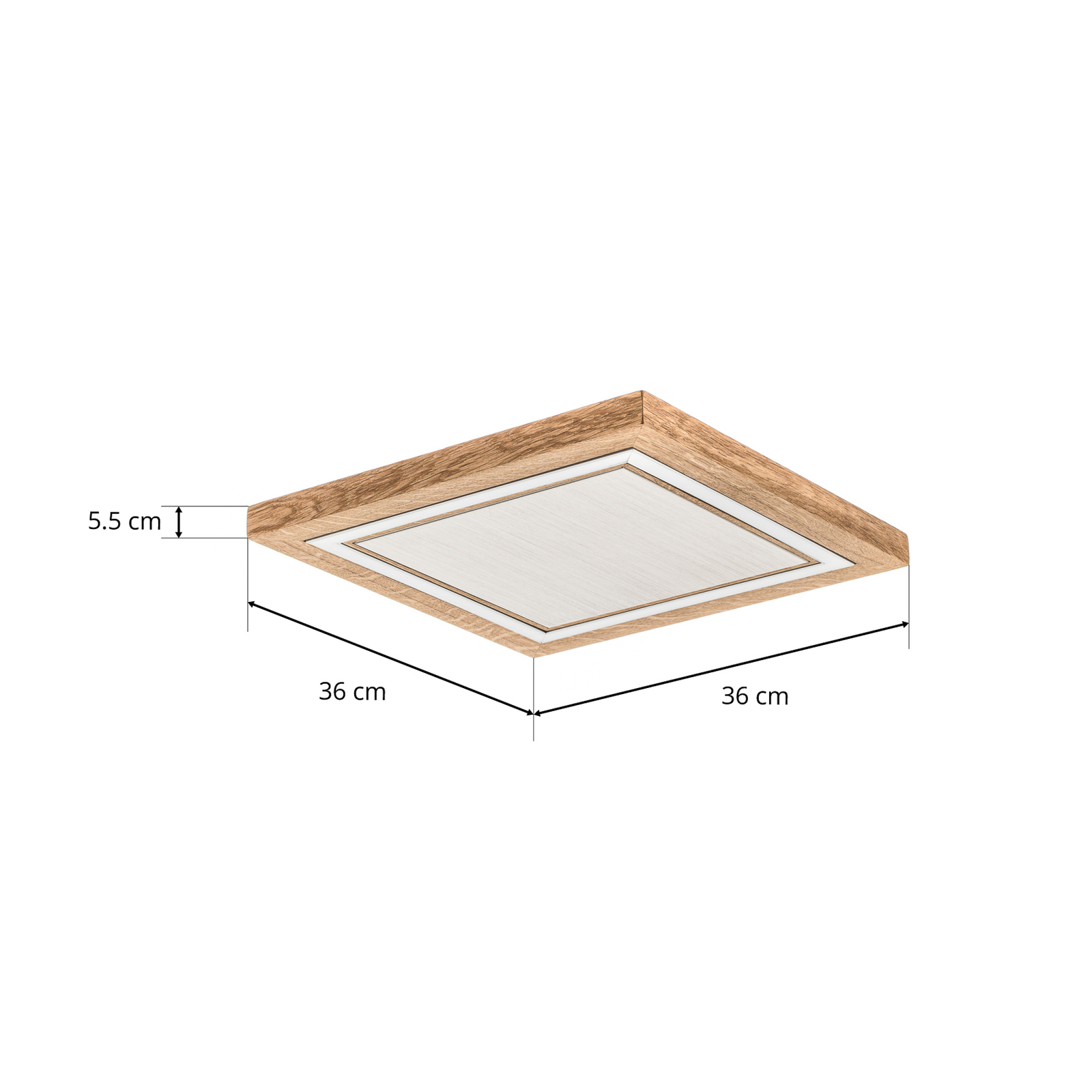 HerzBlut Otto O Deckenlampe Quadrat Eiche geölt