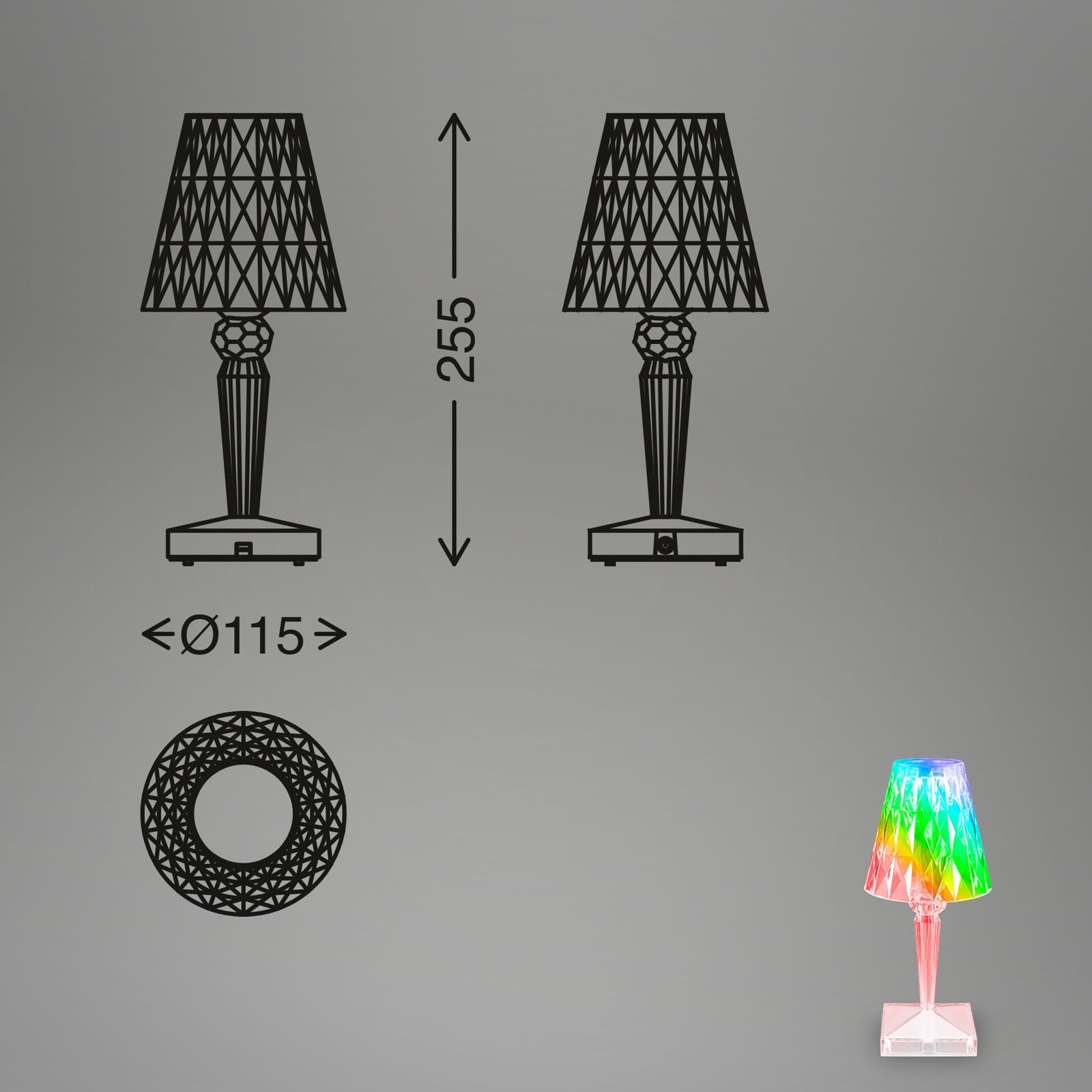 7464010 LED table lamp RGB, remote control