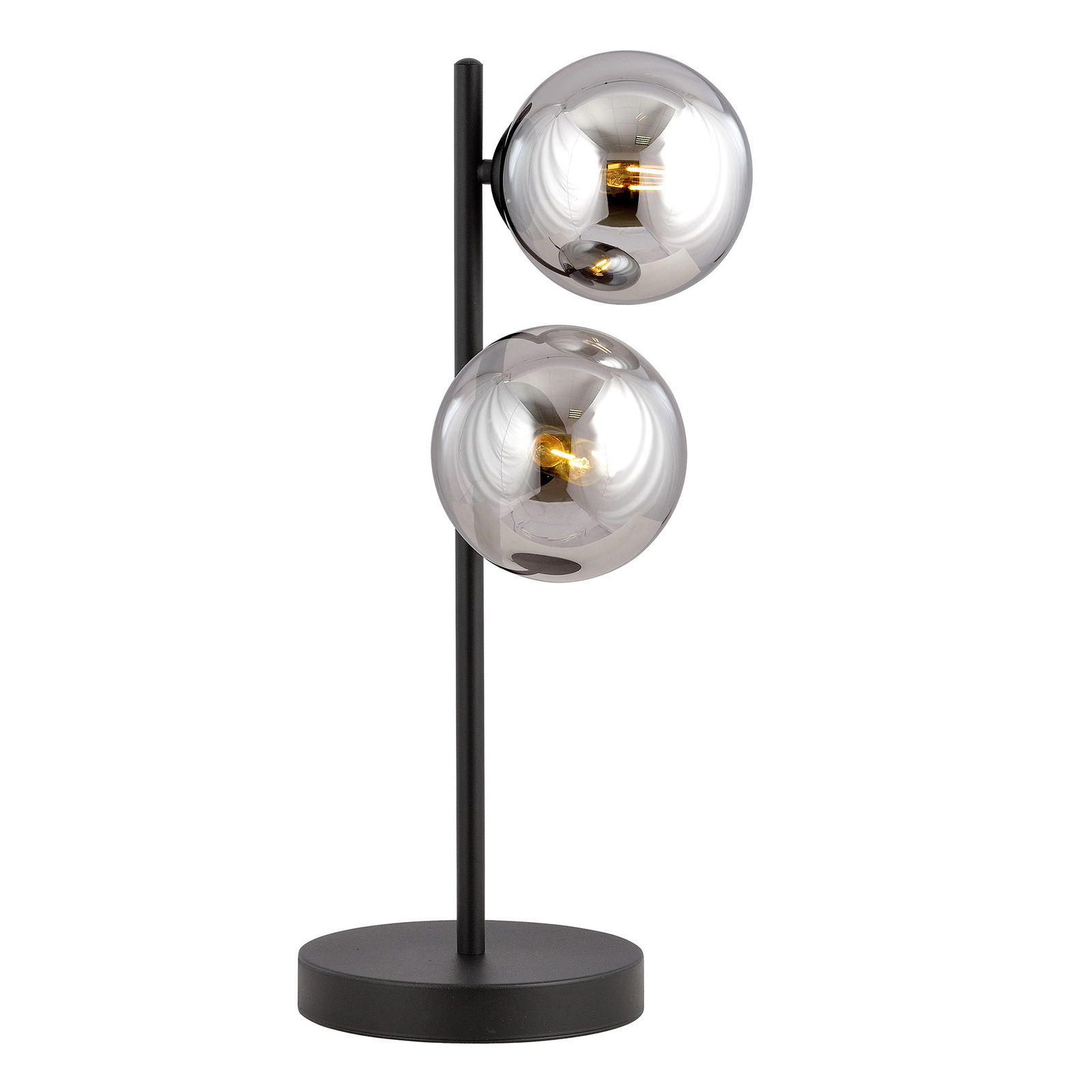 Lámpara de mesa Rossi, 2 luces, negro/grafito