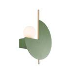 Applique murale 22203, vert olive, métal, verre opale, Ø 26 cm, G9