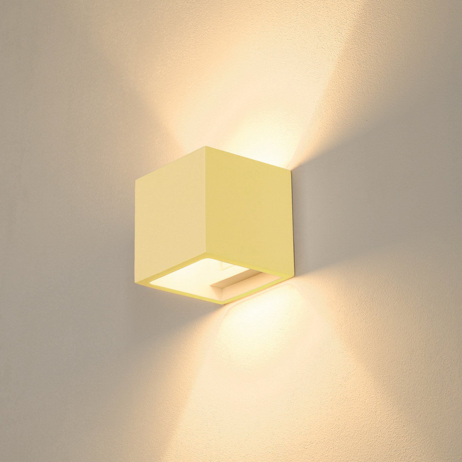 SLV стенна лампа Plastra QT14, бяла, гипс, ширина 11,5 cm