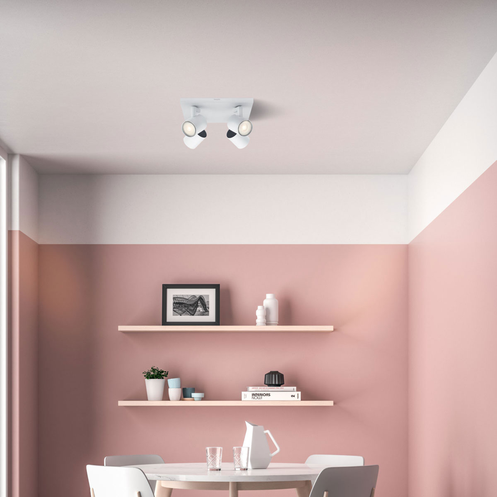 Binnenshuis Editor Dank je Philips Runner LED ceiling light white 4-bulb | Lights.co.uk