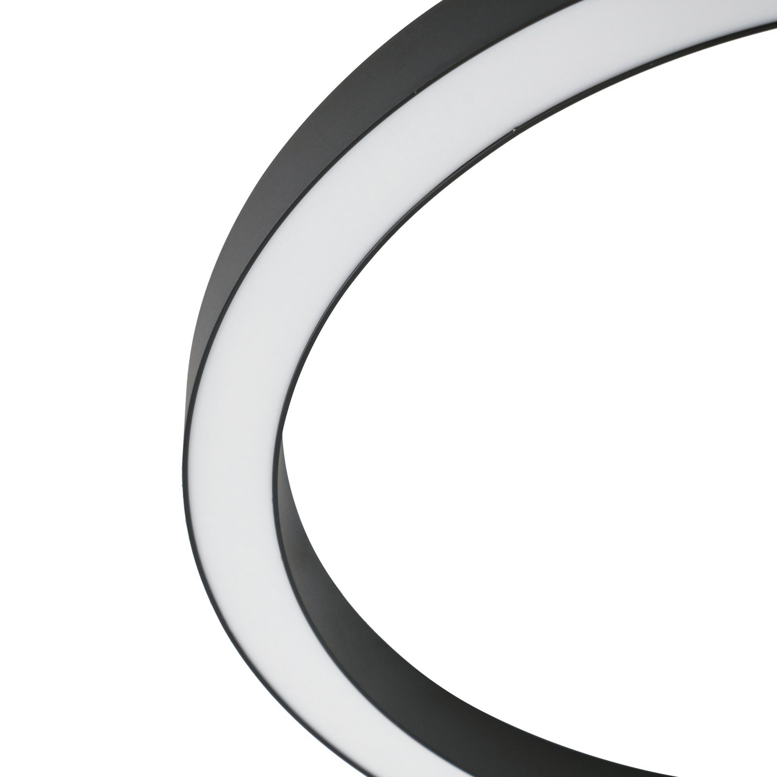 Plafoniera LED Neor, CCT, nera, Ø 60 cm, dimmerabile - Lucande