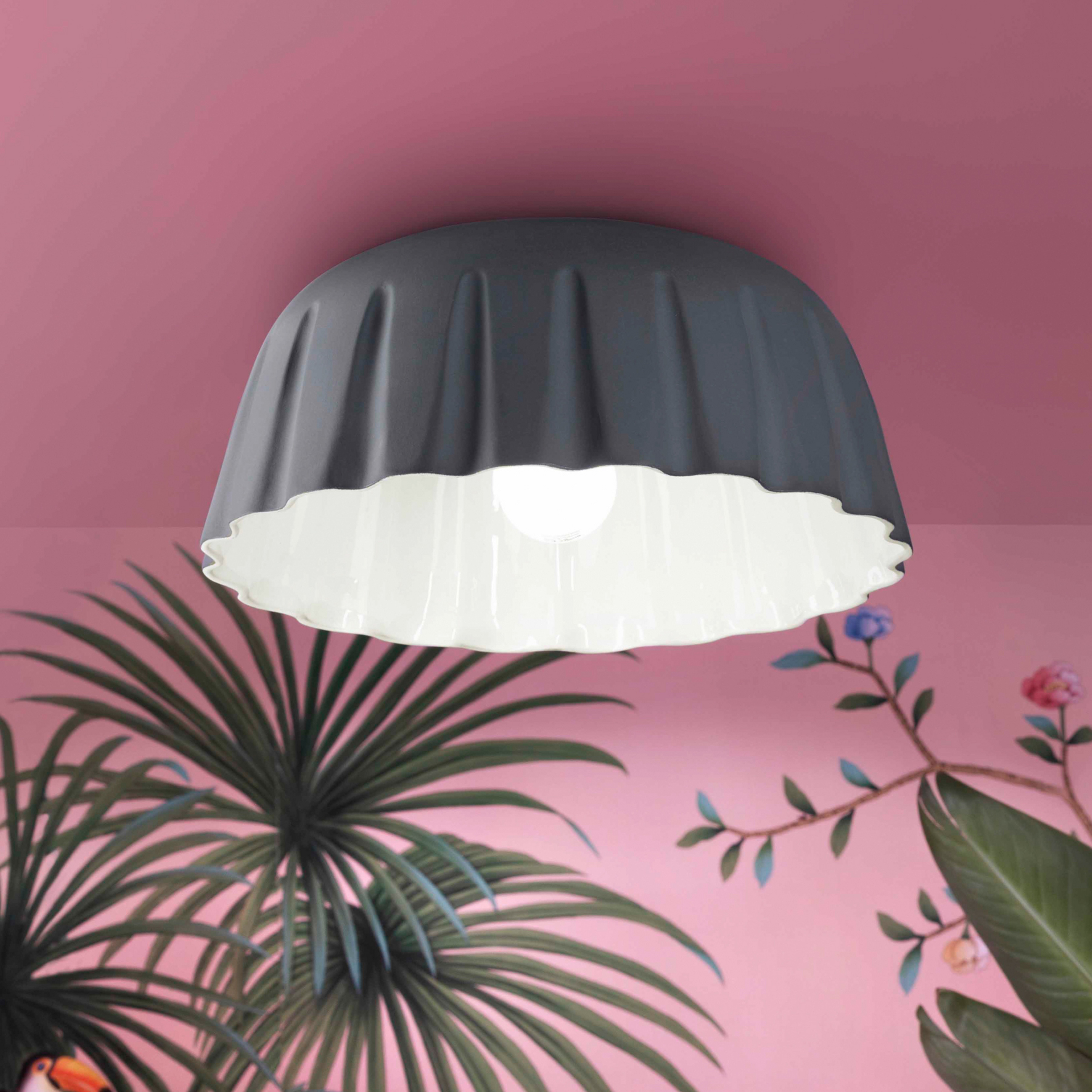 Lampa sufitowa Madame Gres ceramiczna wysokość 17 cm, szara