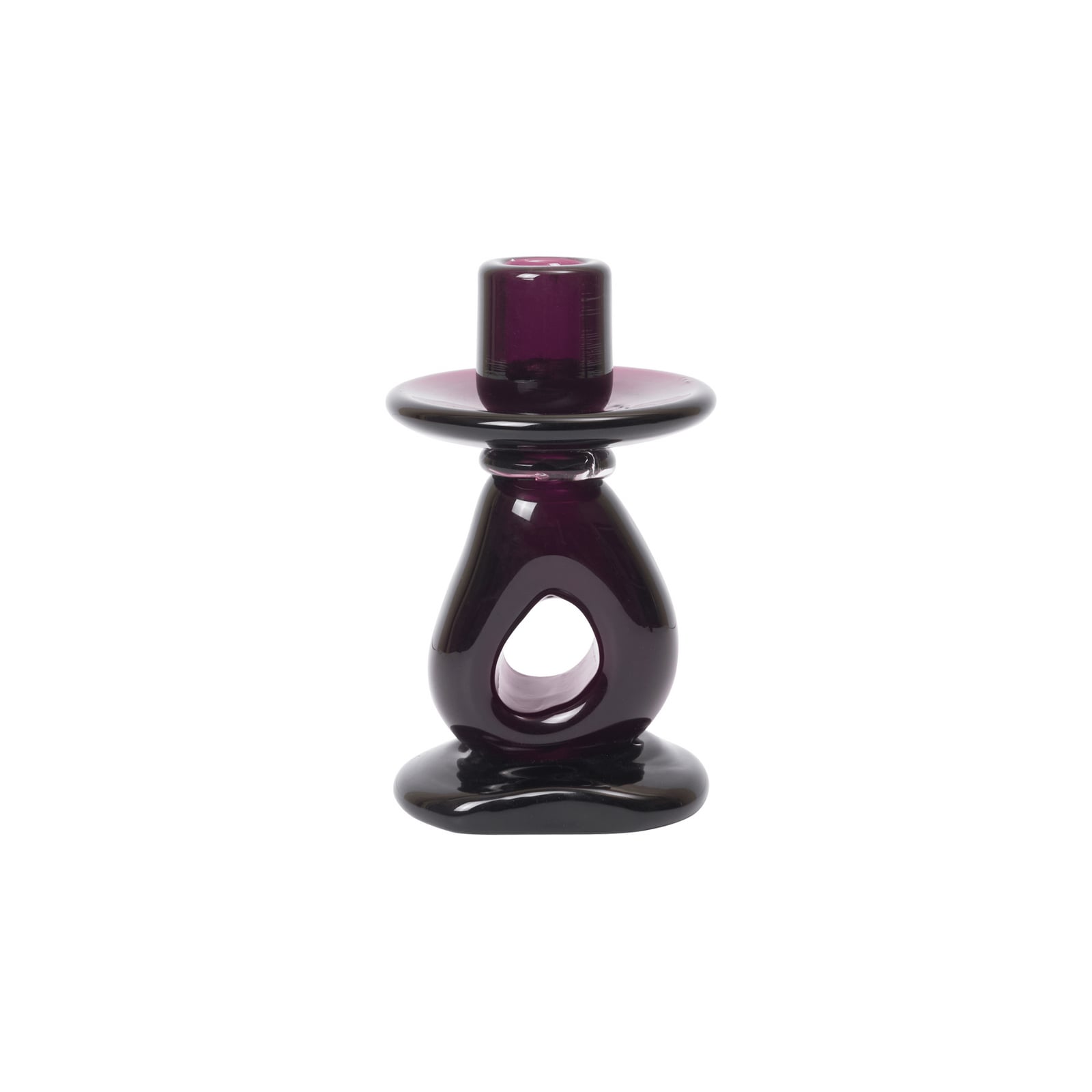 Portavelas Damo, morado, cristal, 16 cm de altura - ferm LIVING