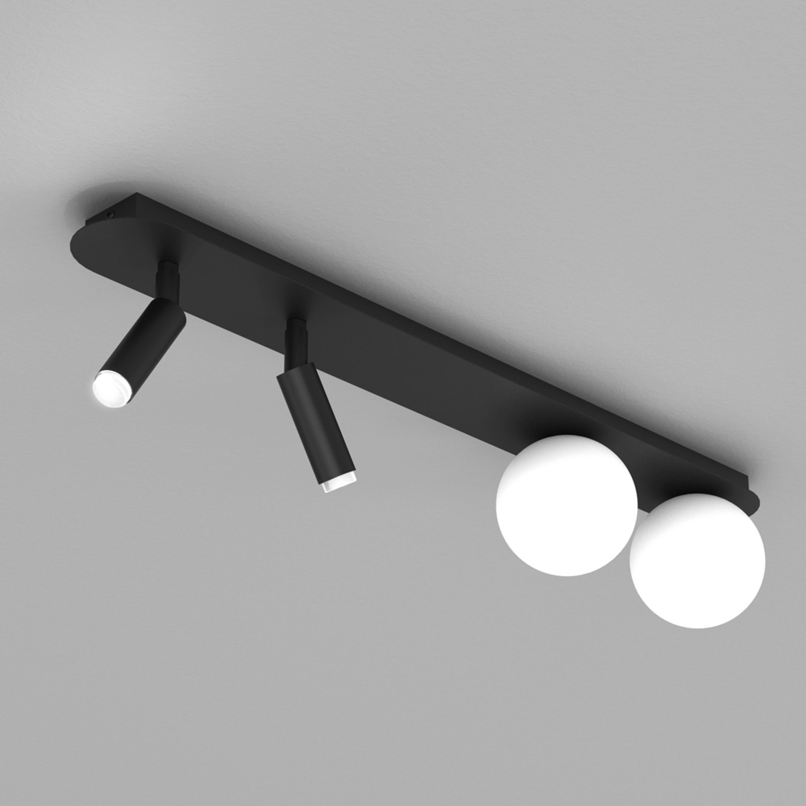 Plafonnier Sirio avec spots mobiles, à 4 lampes