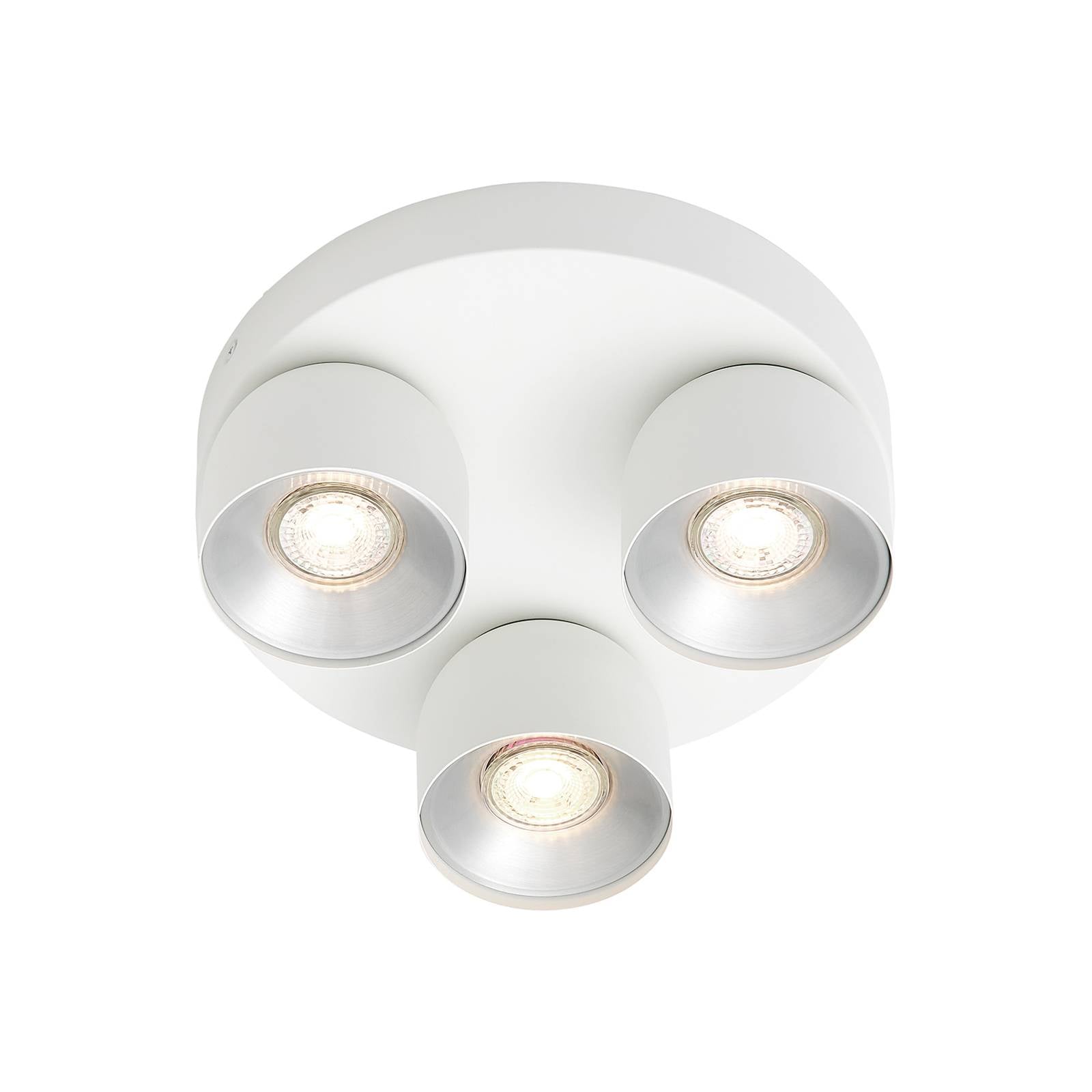 Downlight Pitcher, GU10, dreiflammig, rund, Metall, weiß