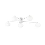 Ideal Lux Hermes plafón, blanco, 90 cm, 5 luces, cristal