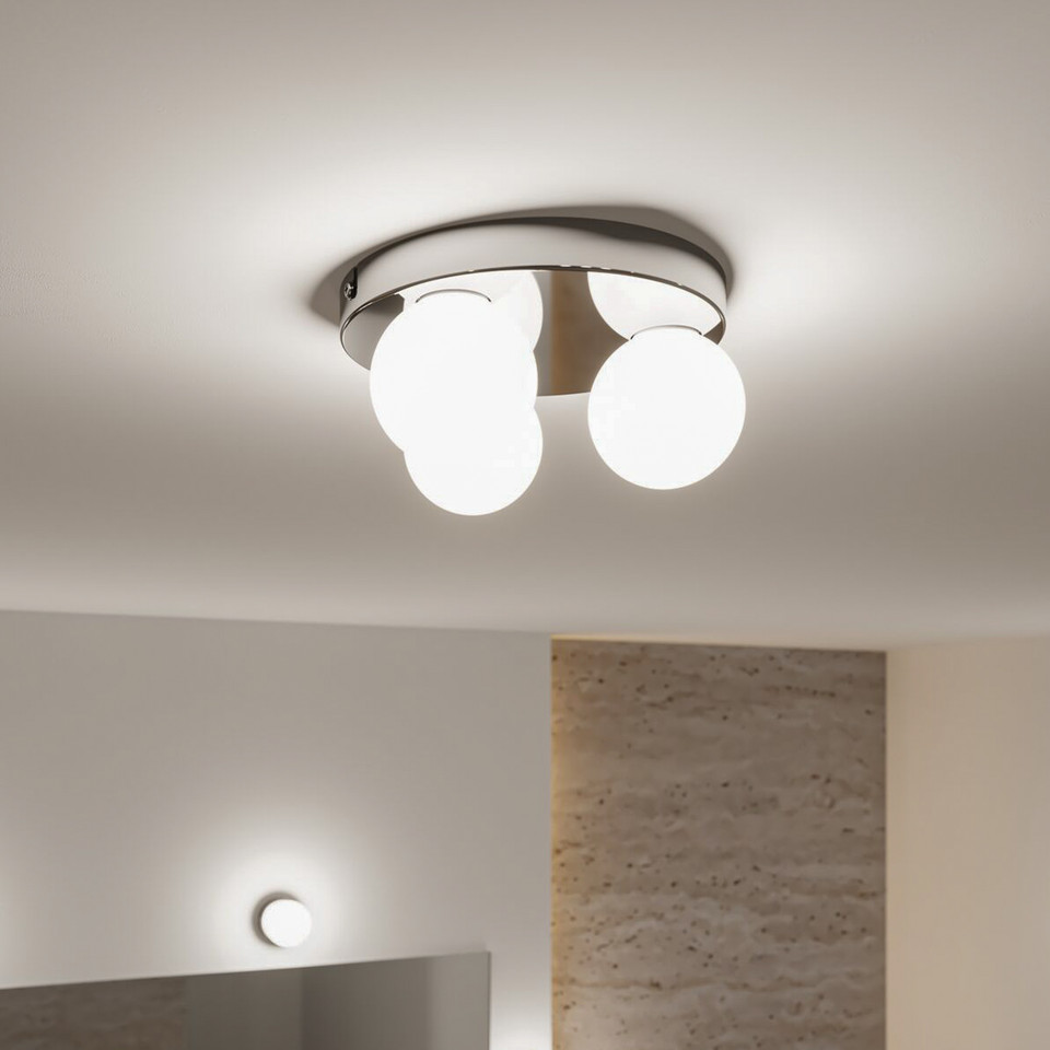 Paulmann Gove 3 taklampa IP44 dimbar krom/satin, metallisk från Paulmann