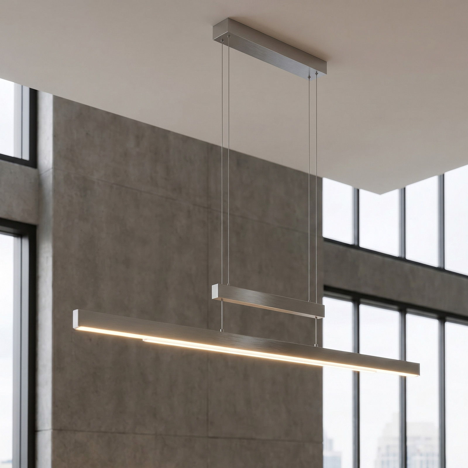 Trio Lighting Lampă suspendată LED Trajan 2.700-5.000K nichel mat - Camera de zi / sufragerie - Modern - Metal
